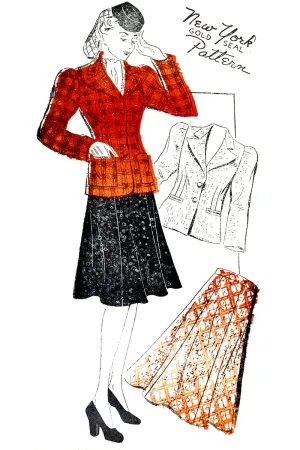 1940s New York 1358 Sewing Pattern for Skirt & Jacket
