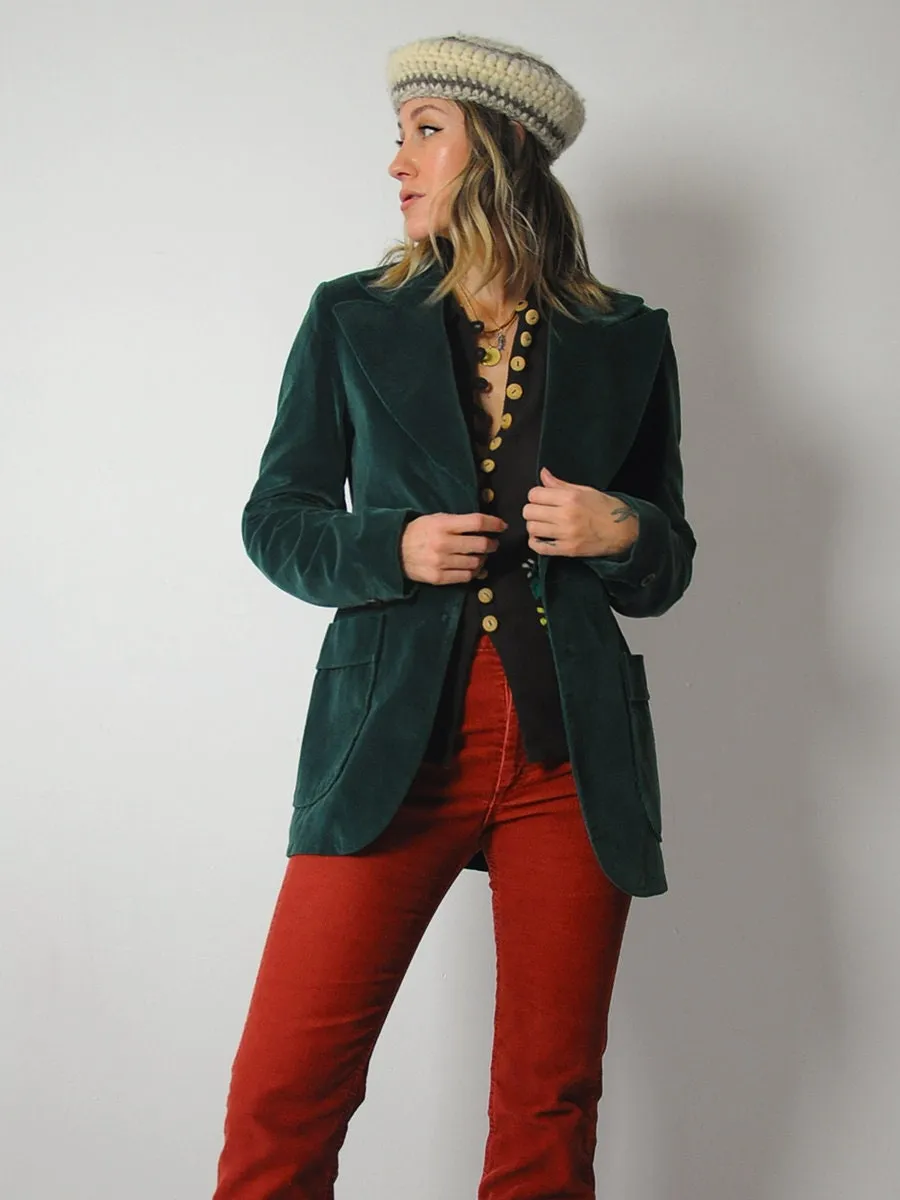 1970's Emerald Velvet Blazer