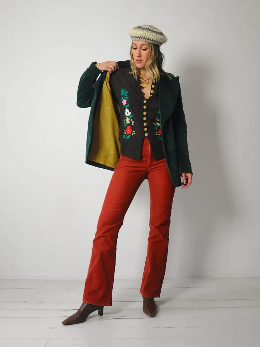 1970's Emerald Velvet Blazer