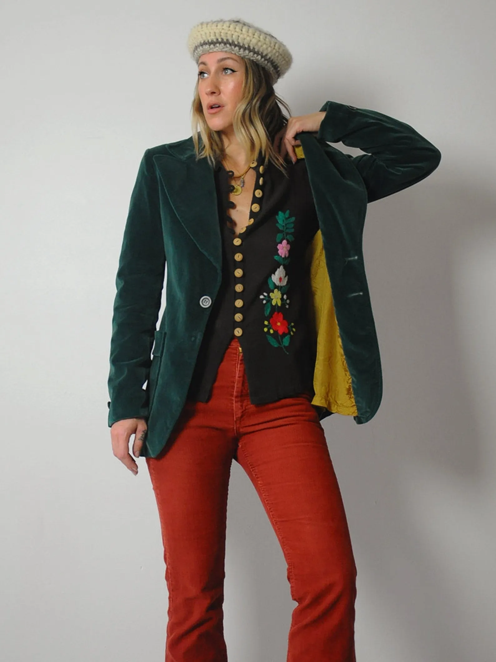 1970's Emerald Velvet Blazer