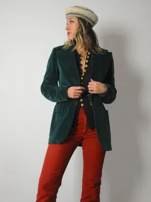 1970's Emerald Velvet Blazer
