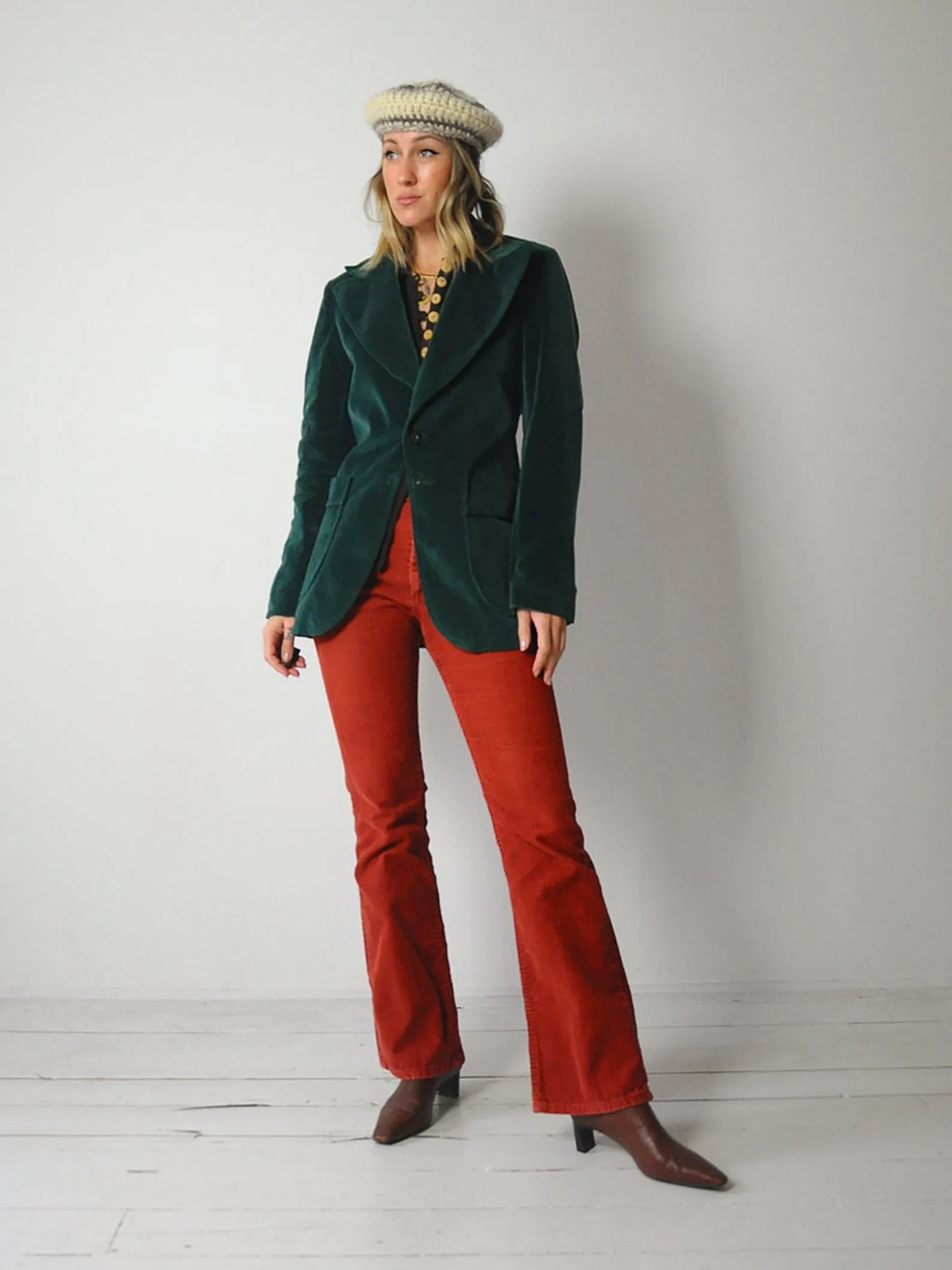 1970's Emerald Velvet Blazer