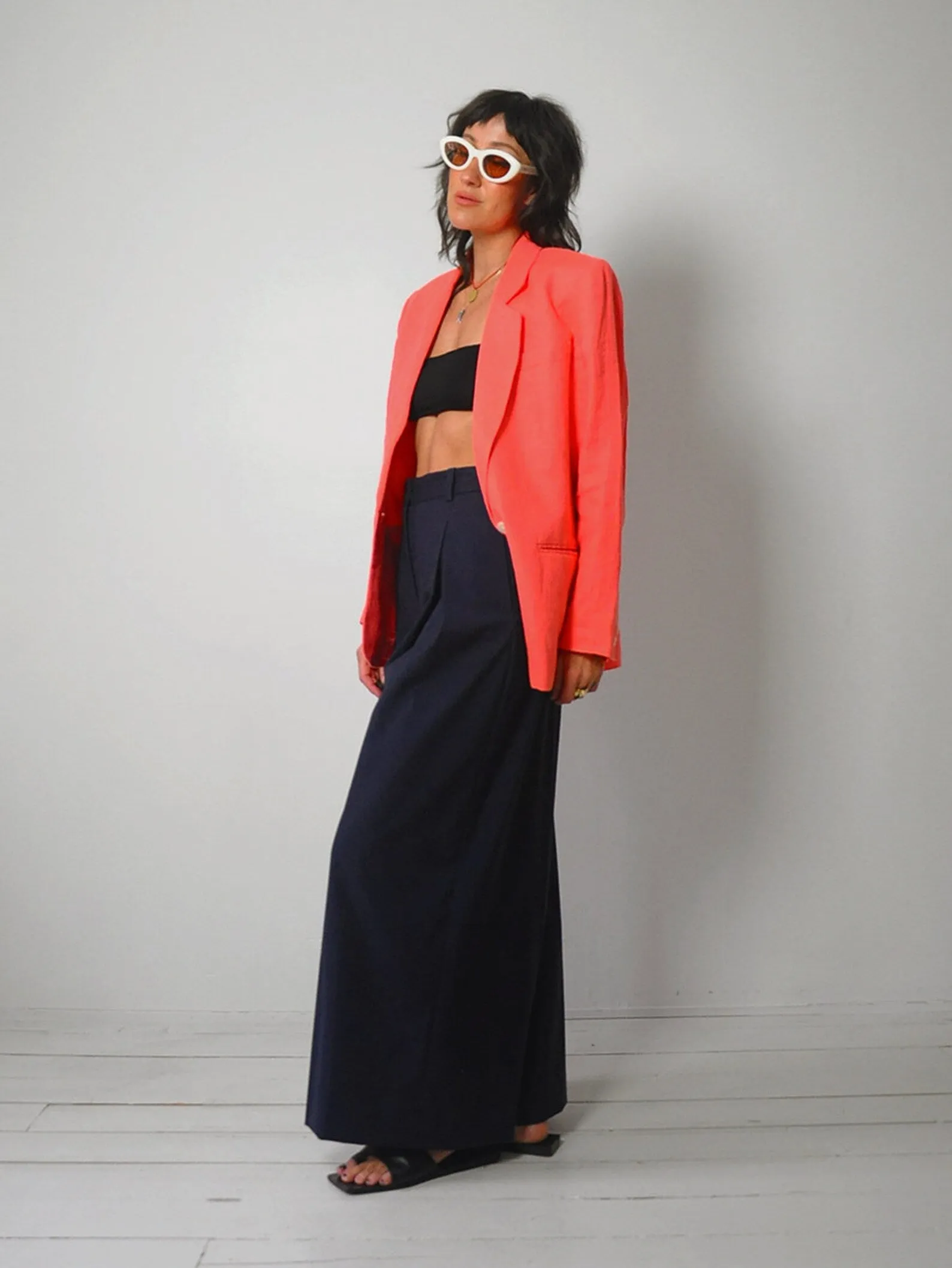 1980's Coral Linen Blazer