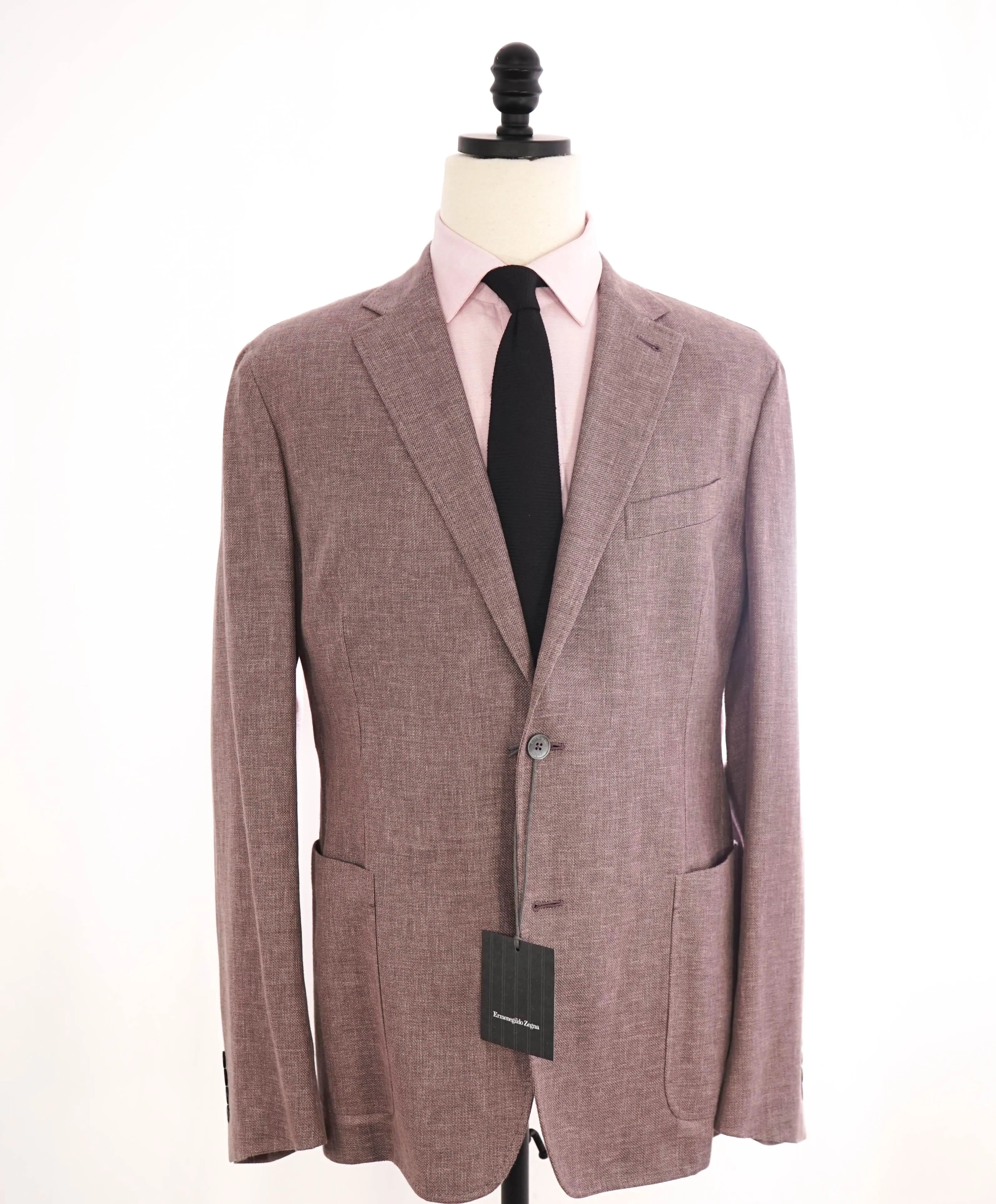 $2,695 ERMENEGILDO ZEGNA - *Crossover* PASTEL PINK MOP Wool/Silk/Linen Blazer - 46R