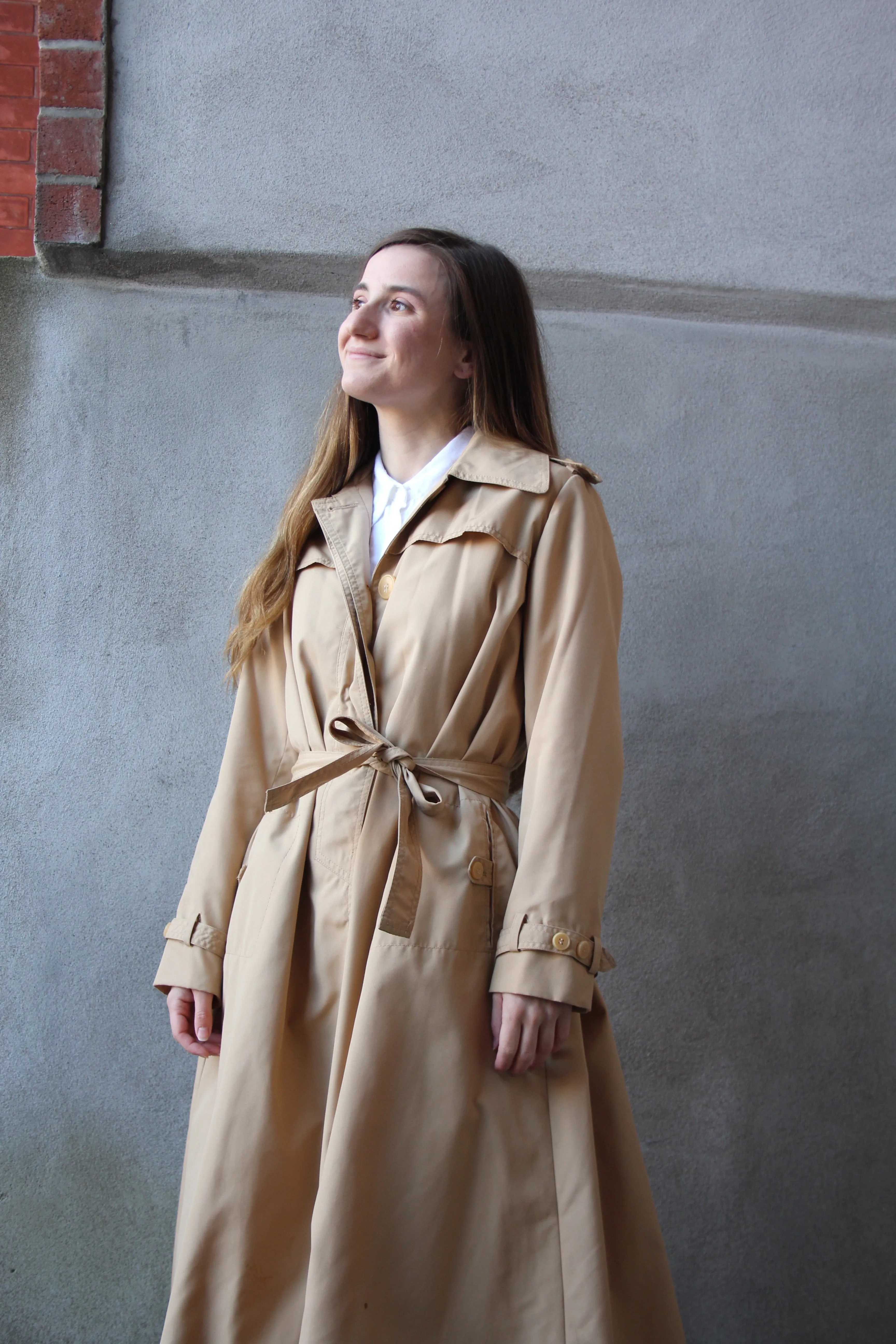 70s Belted Taupe Trenchcoat - XS/S