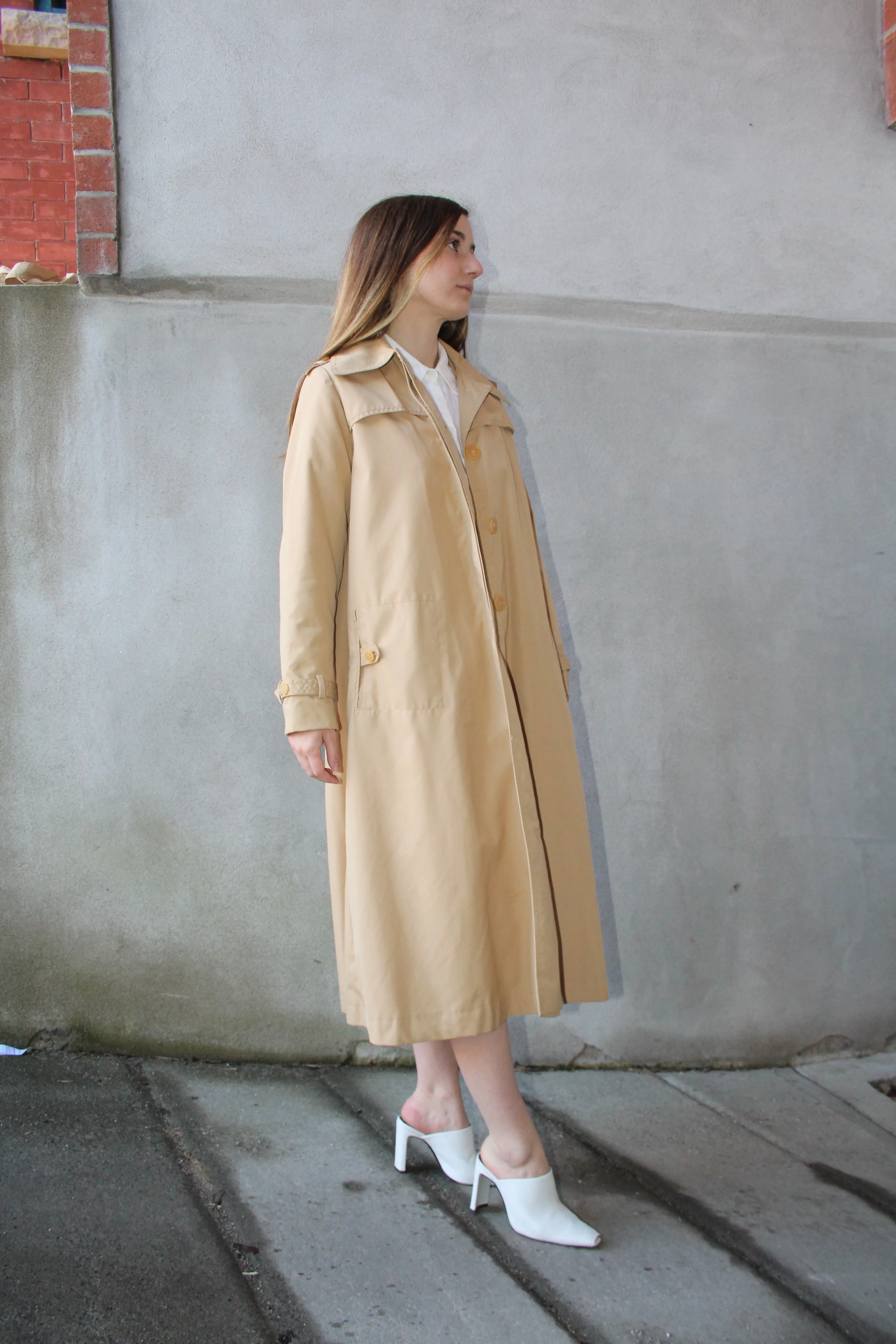 70s Belted Taupe Trenchcoat - XS/S