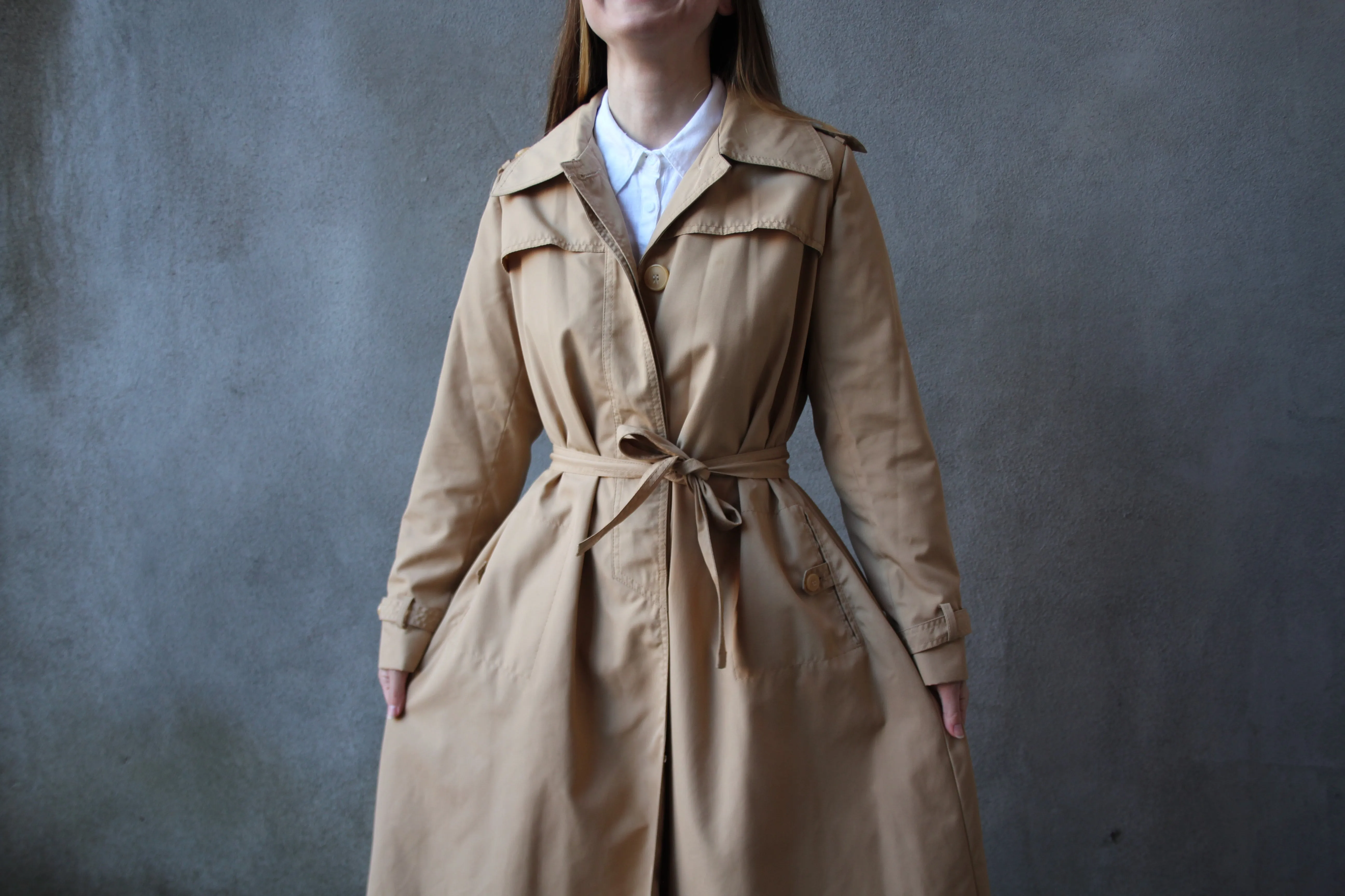 70s Belted Taupe Trenchcoat - XS/S