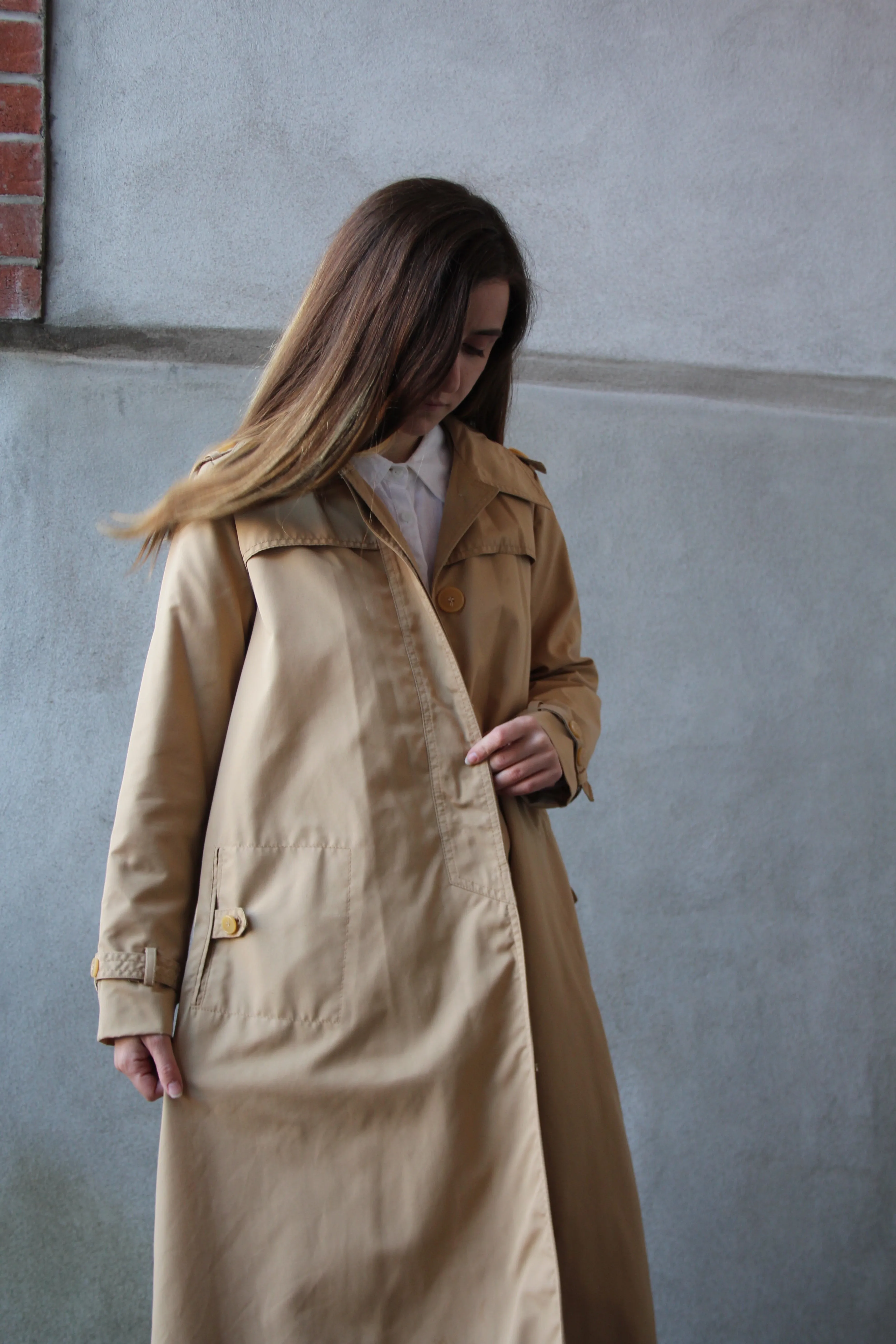 70s Belted Taupe Trenchcoat - XS/S