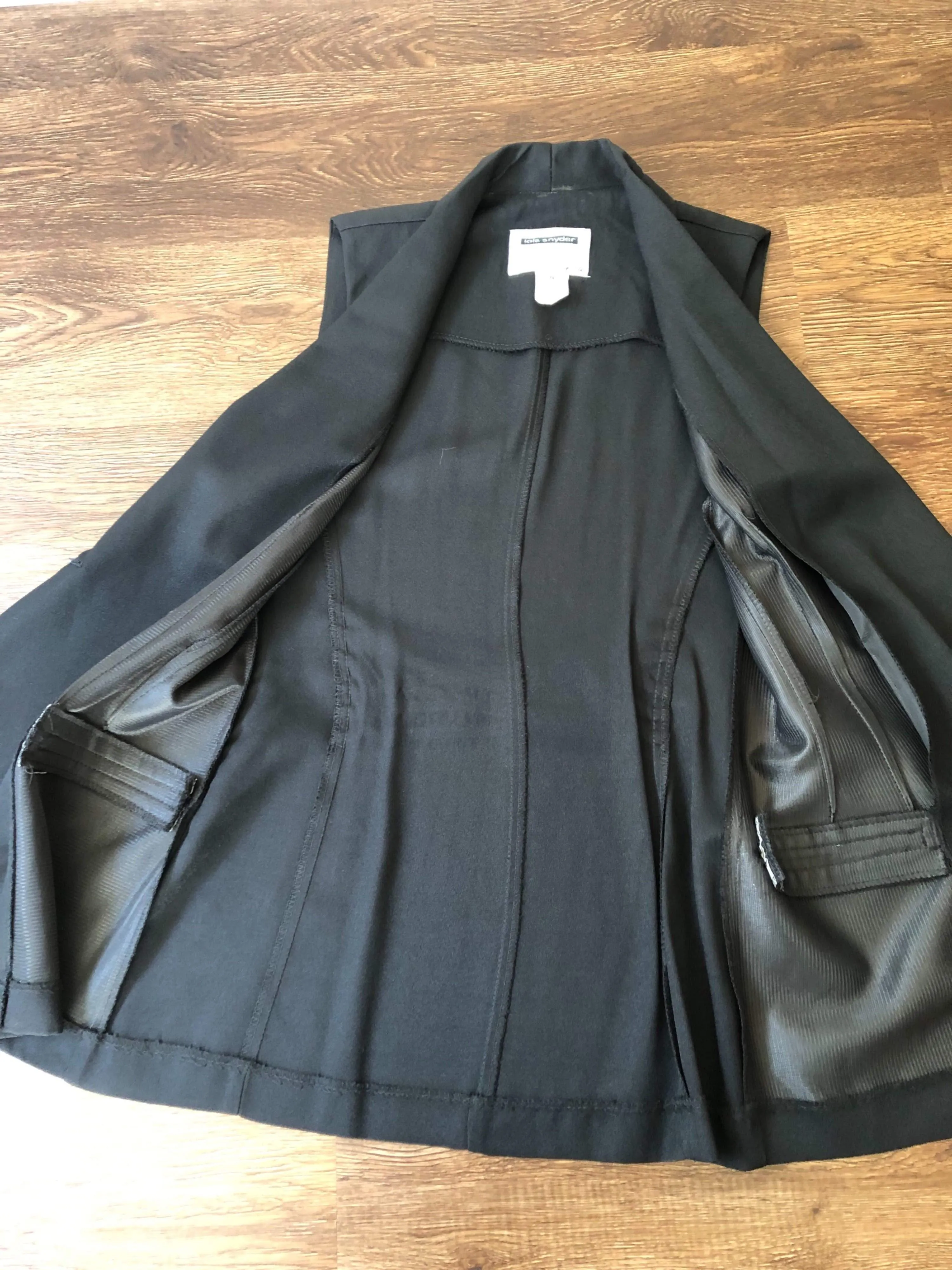 '90s Sleeveless Longline Blazer with Gold Buttons Dark Academia by Lois Snyder for Dani Max