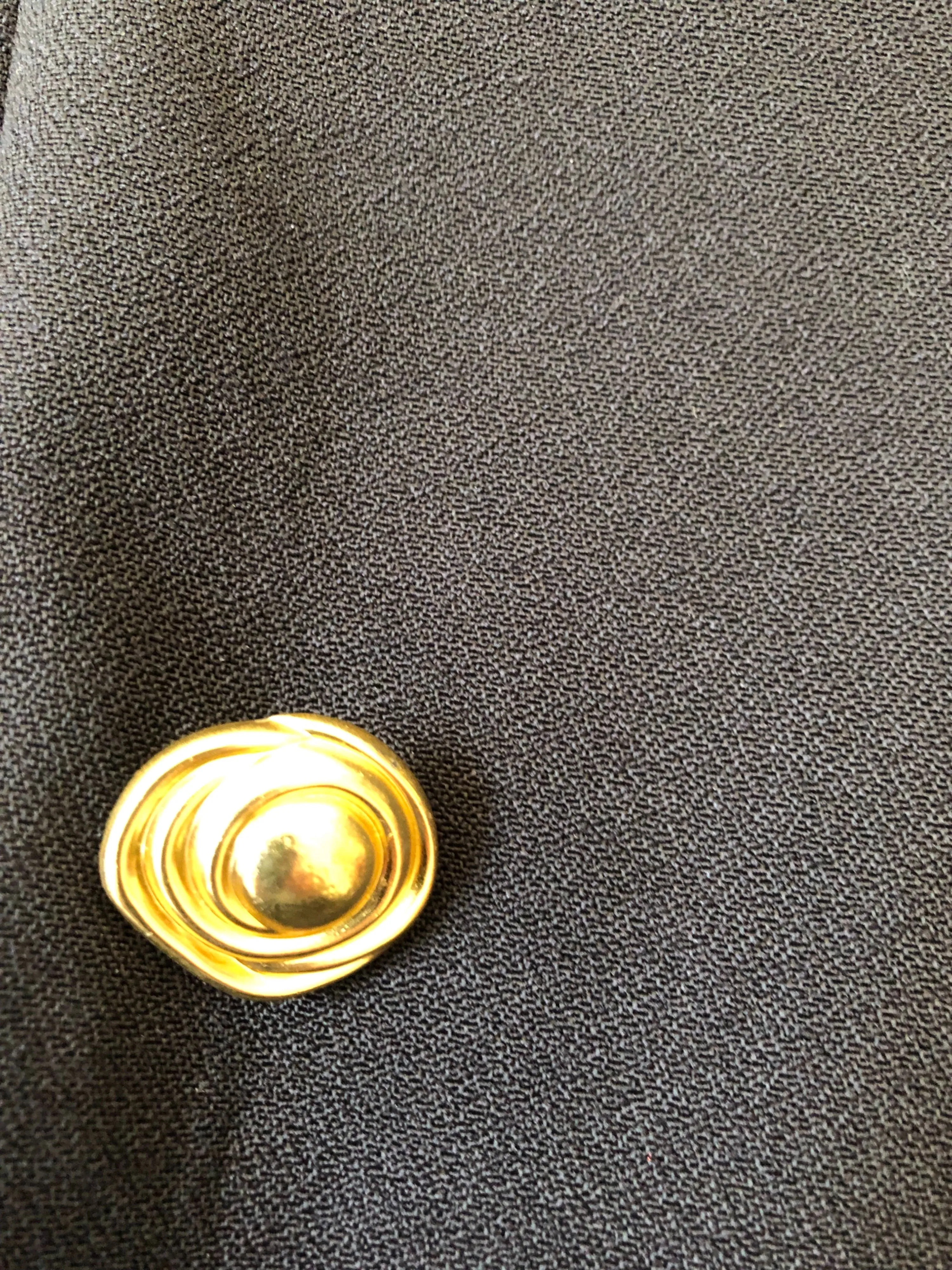 '90s Sleeveless Longline Blazer with Gold Buttons Dark Academia by Lois Snyder for Dani Max