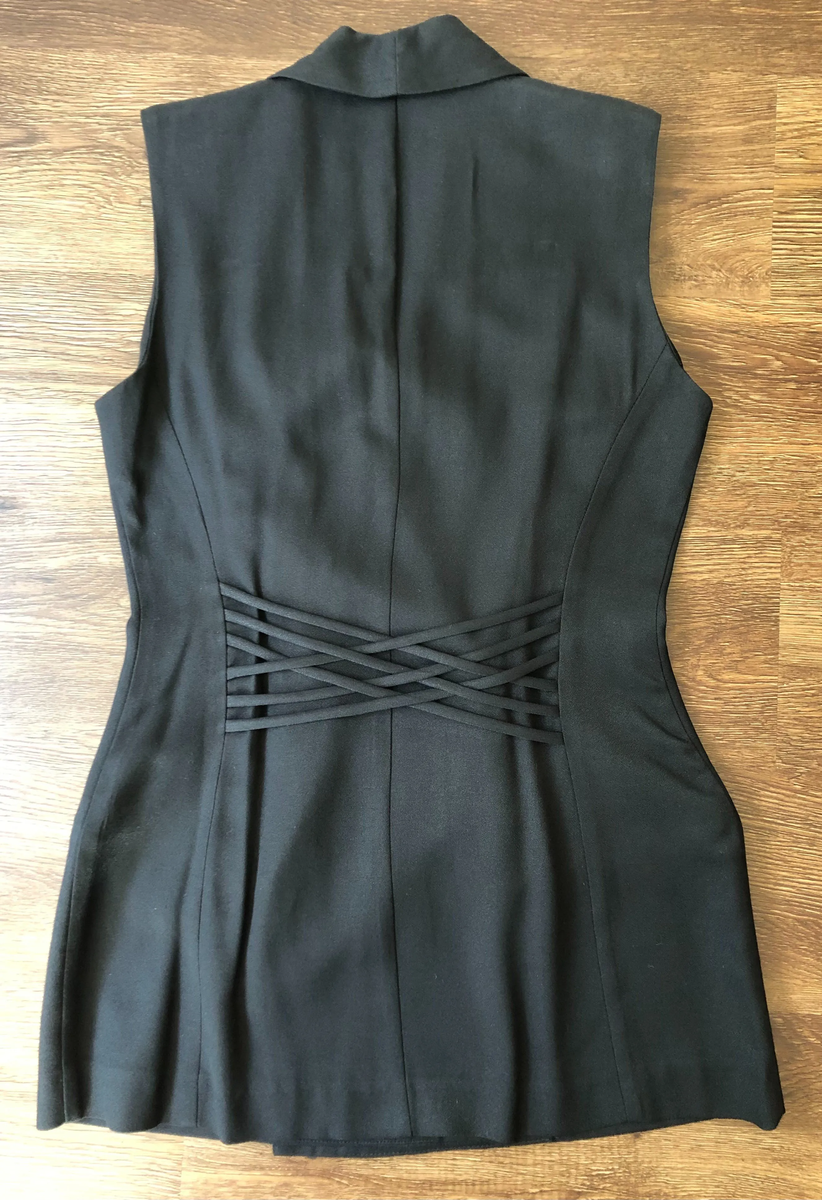 '90s Sleeveless Longline Blazer with Gold Buttons Dark Academia by Lois Snyder for Dani Max
