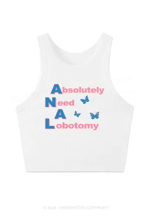 Absolutely Need A Lobotomy Y2K Crop Tank Top Cherrykitten