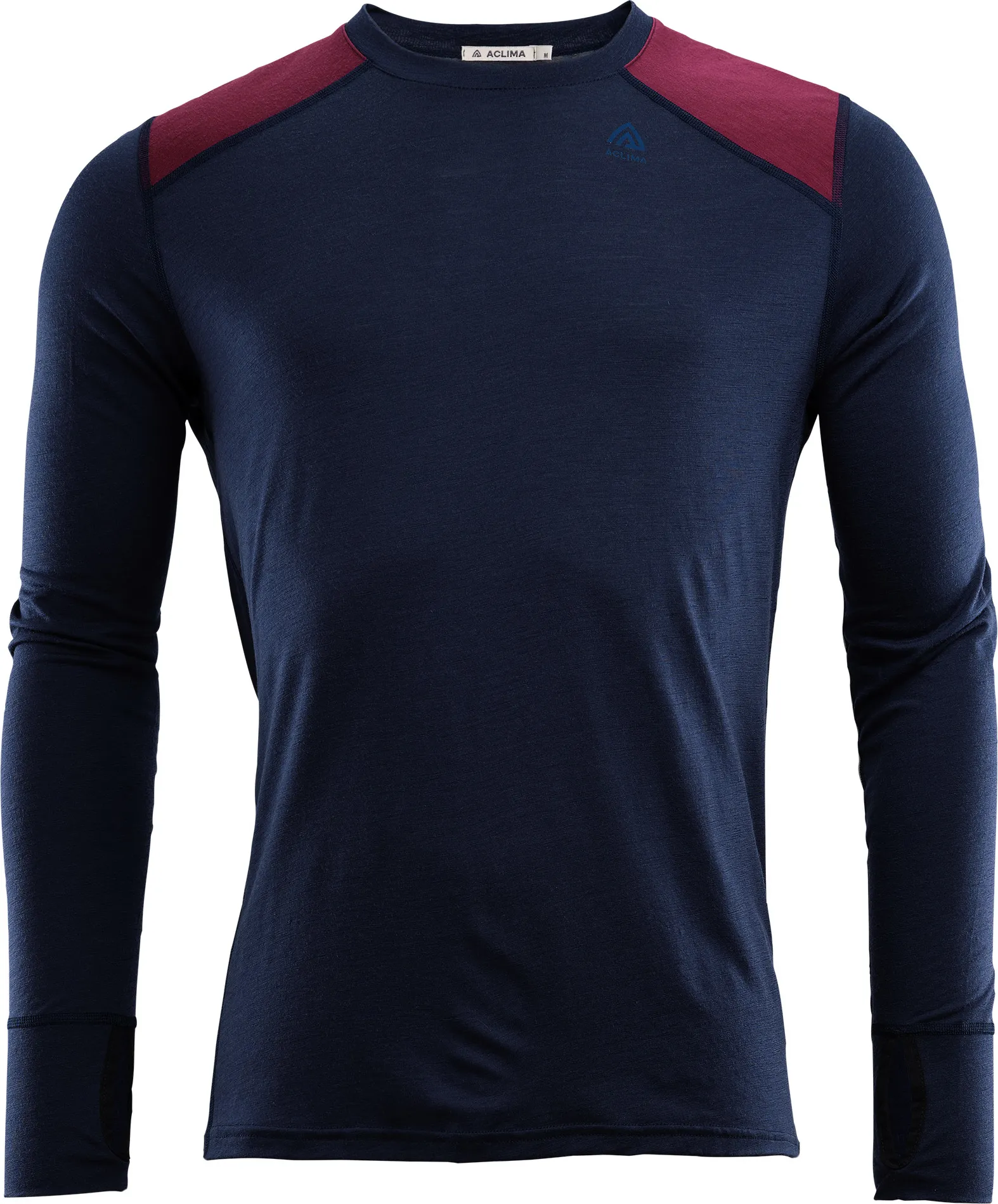 Aclima LightWool Reinforced Crew Neck Man Navy Blazer/Ranger Green/Zinfandel | Buy Aclima LightWool Reinforced Crew Neck Man Navy Blazer/Ranger Green/Zinfandel here | Outnorth