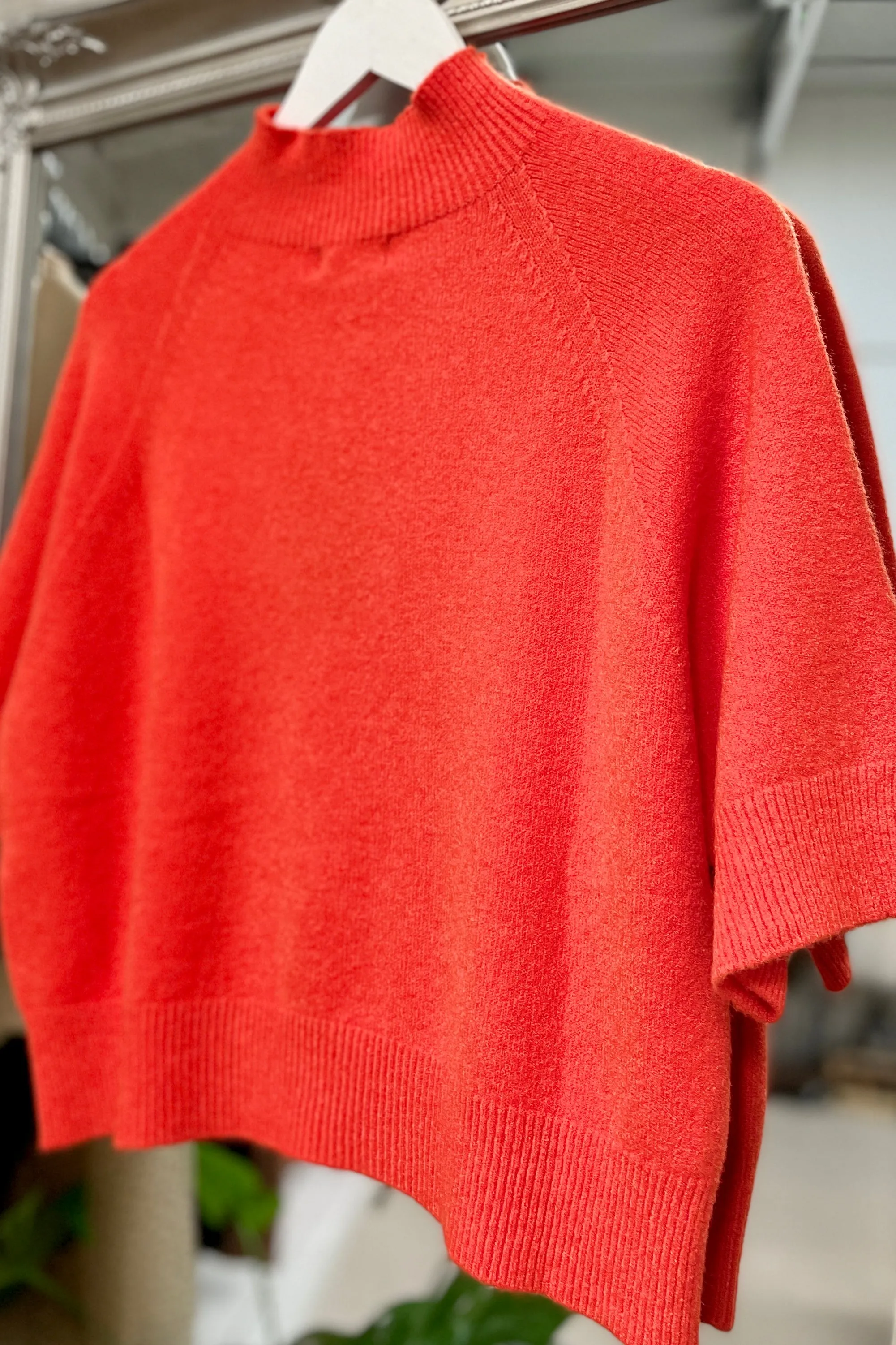 Agnes Funnel Neck Jumper | Red, Cream, Khaki, Orange, Black