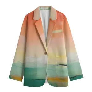 All-Over Print Women's Leisure Blazer | 245GSM Cotton
