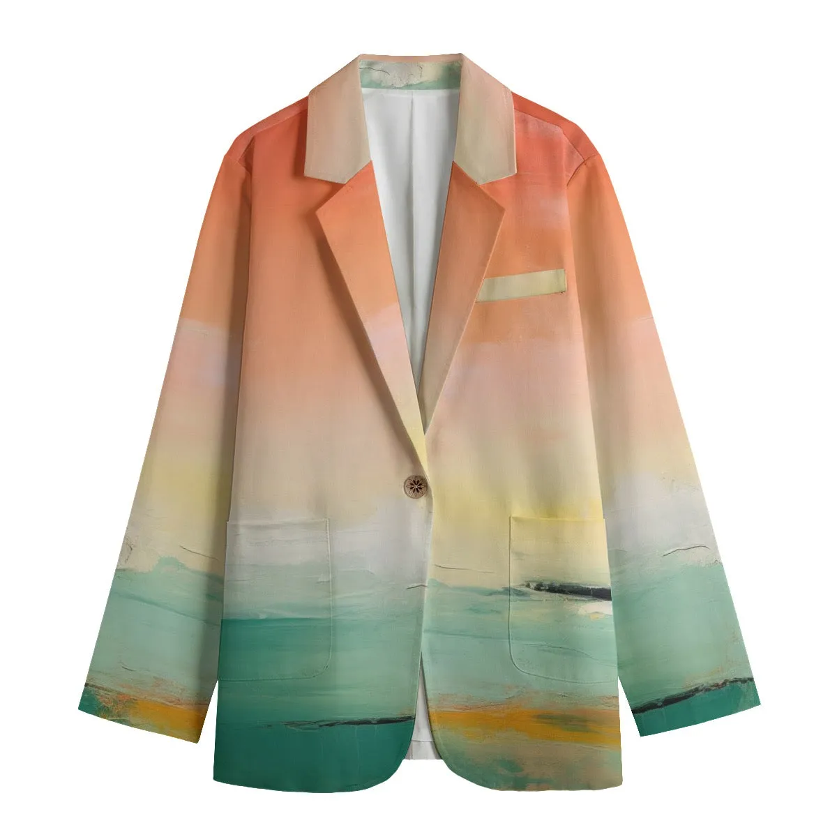 All-Over Print Women's Leisure Blazer | 245GSM Cotton