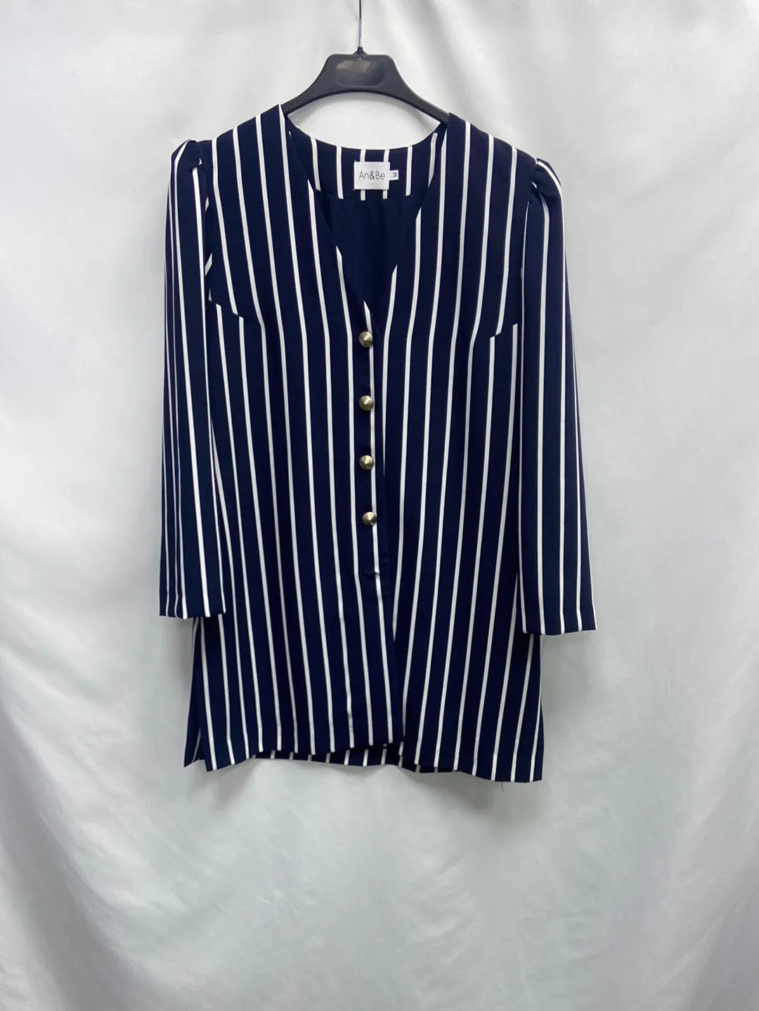 AN&BE. Vestido/blazer rayas T.m