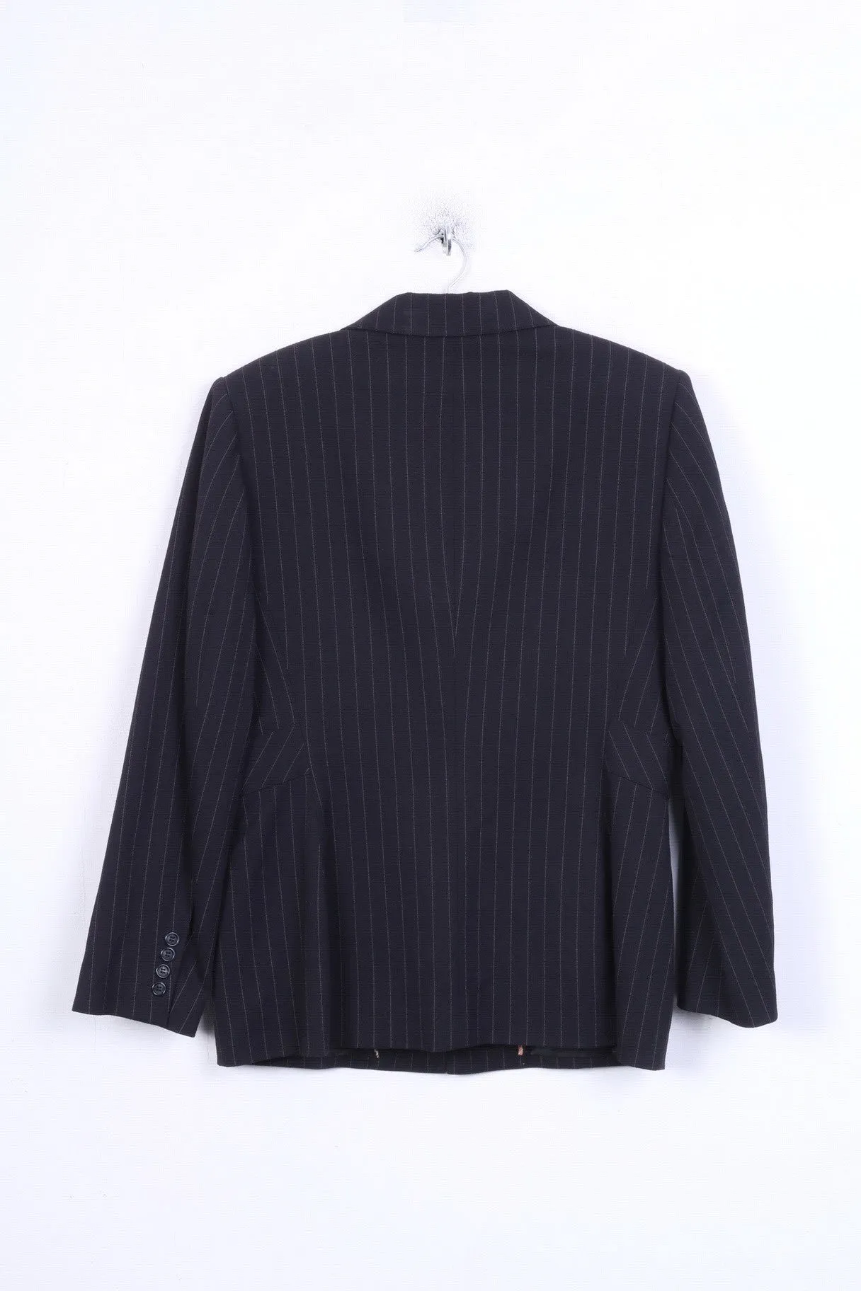 ANNE KLEIN Womens 14 XL Blazer Striped Black Single Breasted