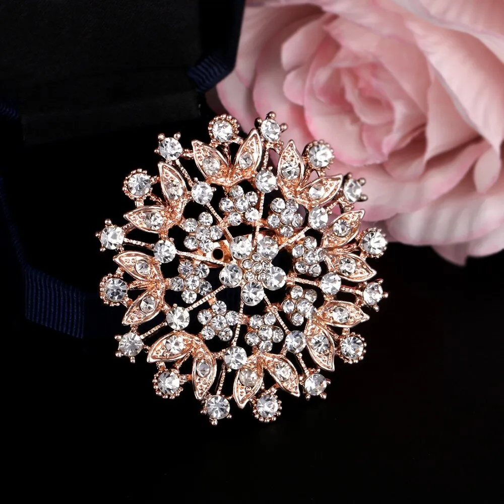 Années 40 Broche Circulaire Strass Rétro