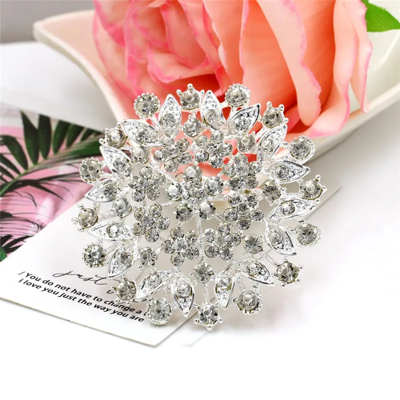 Années 40 Broche Circulaire Strass Rétro