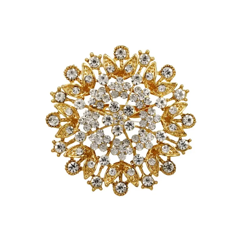 Années 40 Broche Circulaire Strass Rétro