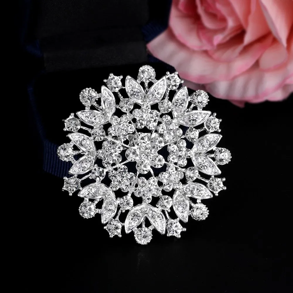 Années 40 Broche Circulaire Strass Rétro