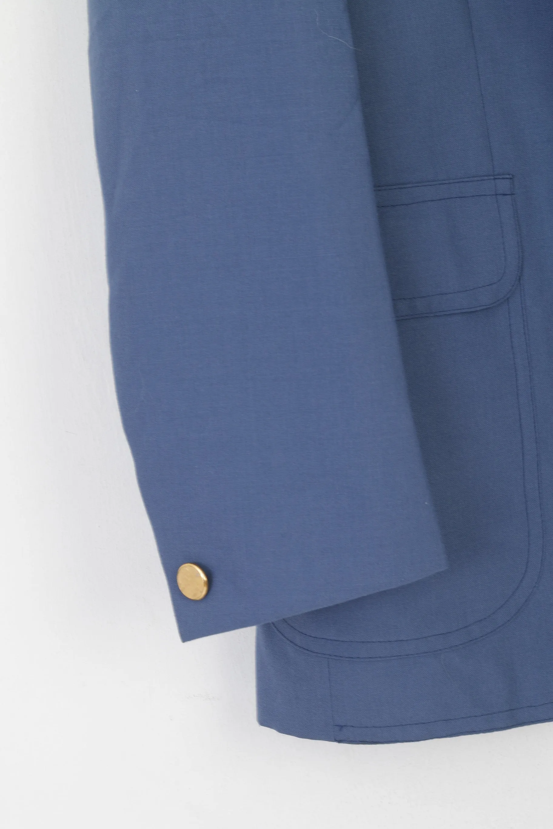 Austin Reed Men 38 Long Blazer Blue Wool Vintage 70s Made in Yugolavia Jacket