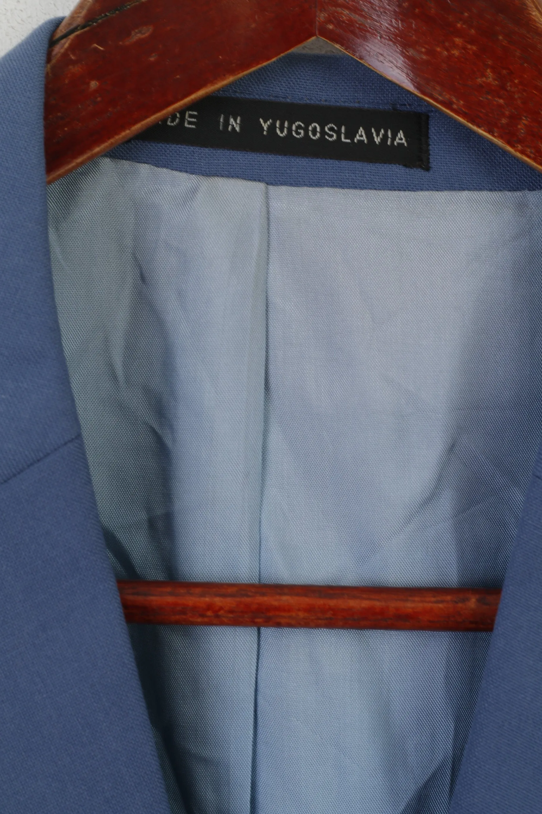 Austin Reed Men 38 Long Blazer Blue Wool Vintage 70s Made in Yugolavia Jacket