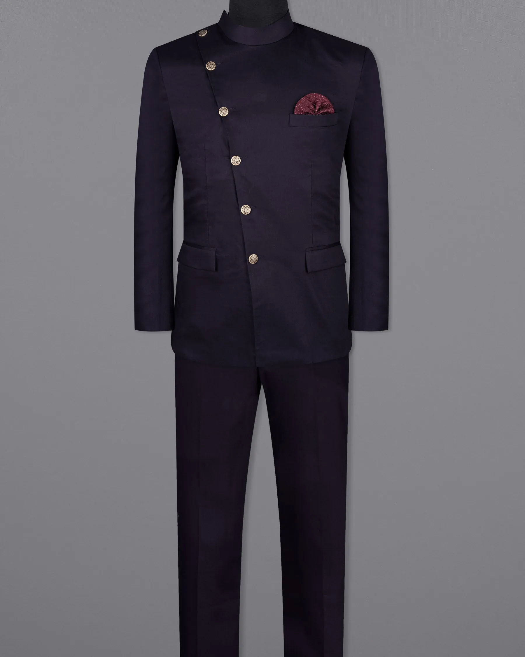 Baltic Sea Cross Placket Premium Cotton Bandhgala Suit