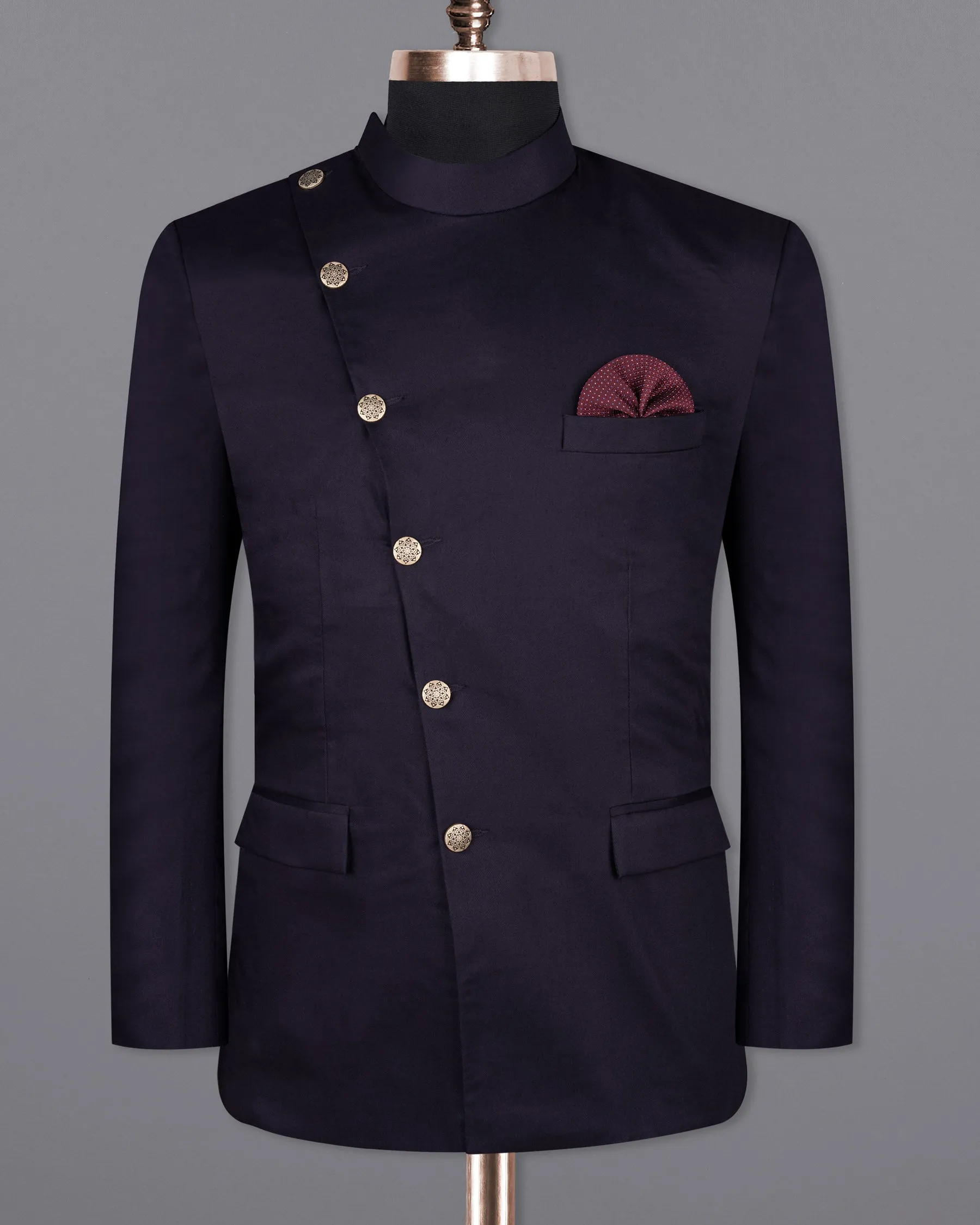 Baltic Sea Cross Placket Premium Cotton Bandhgala Suit
