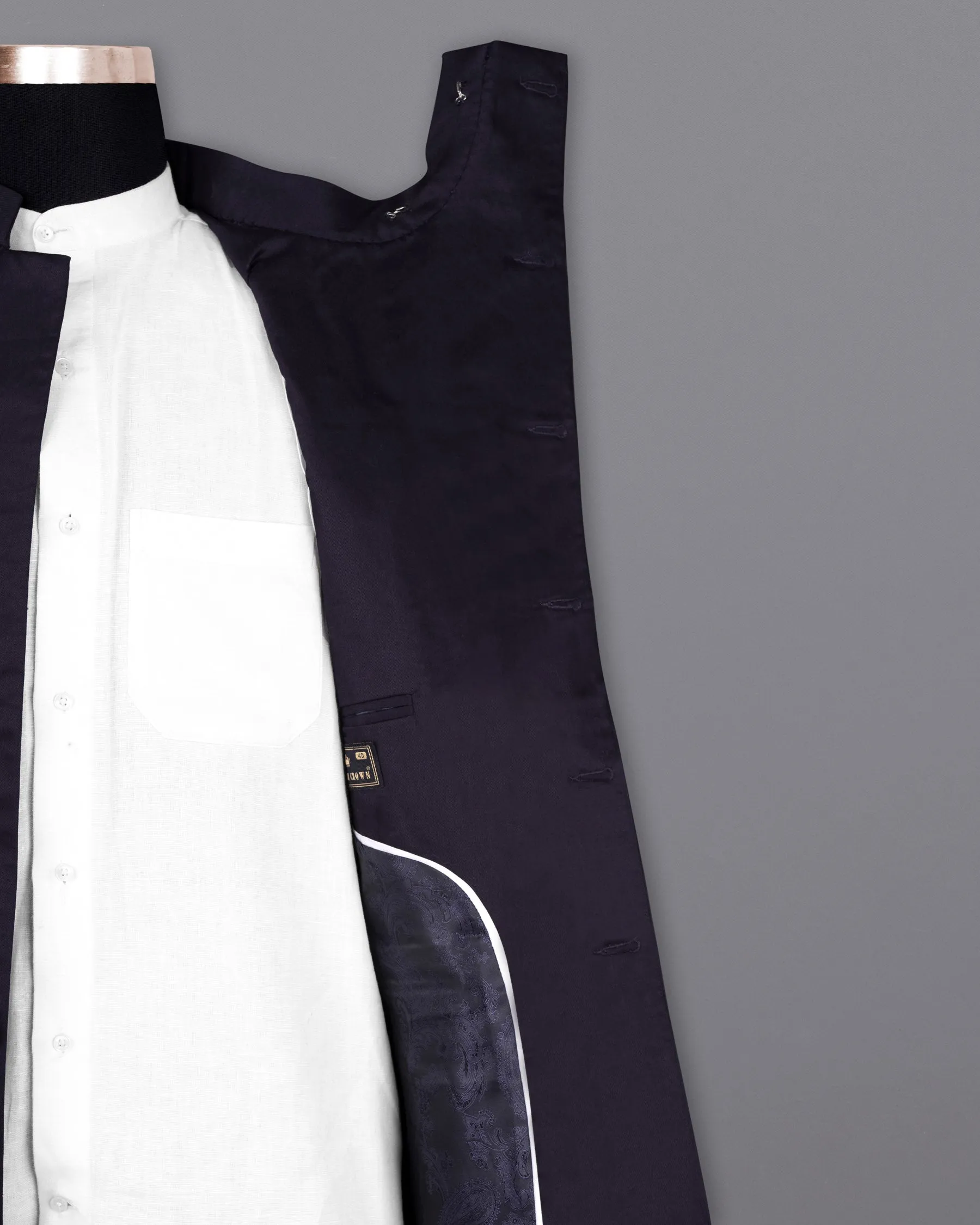 Baltic Sea Cross Placket Premium Cotton Bandhgala Suit