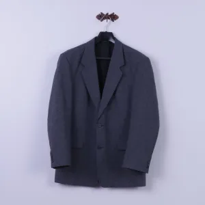 Berto Lucci Creazione Men 40 50 Blazer Blue Vintage Single Breasted Jacket