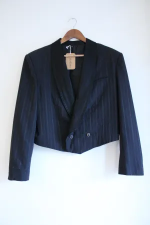 Black Cropped Vintage Tuxedo Blazer