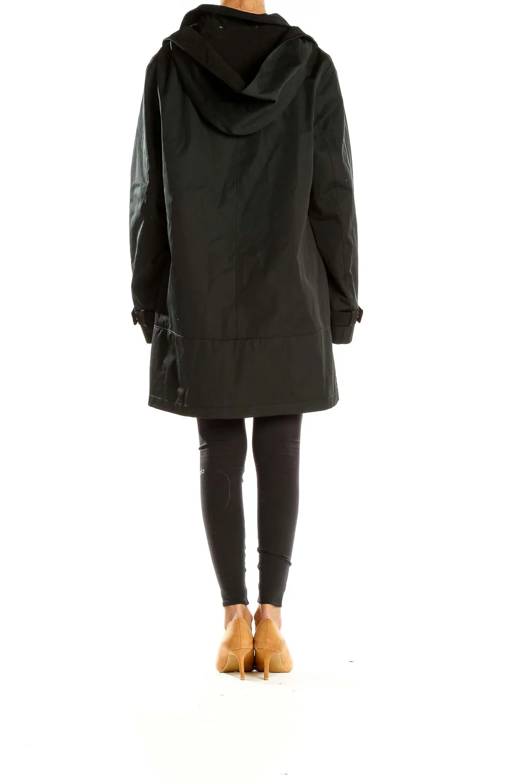 Black Hooded Trench Coat