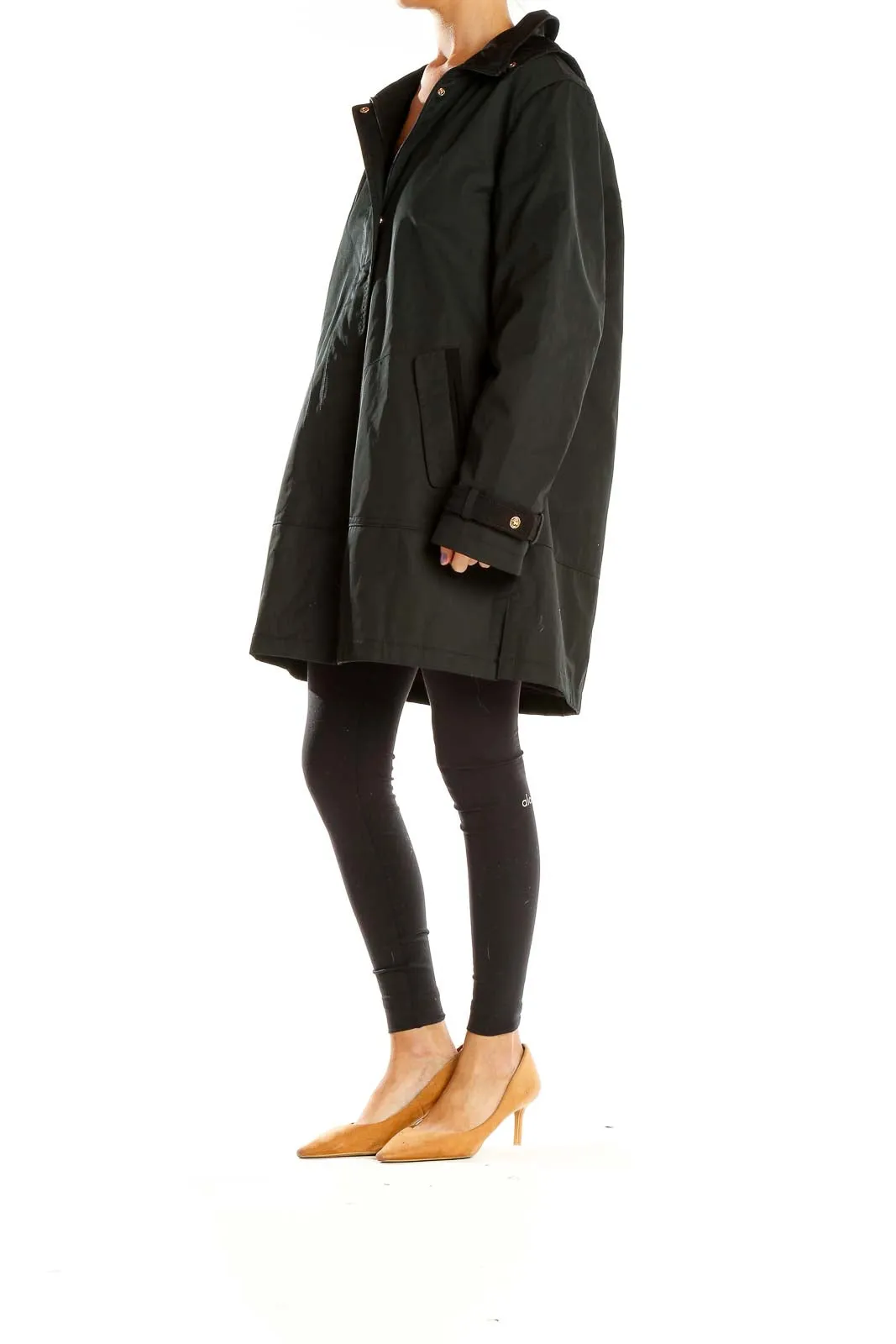 Black Hooded Trench Coat