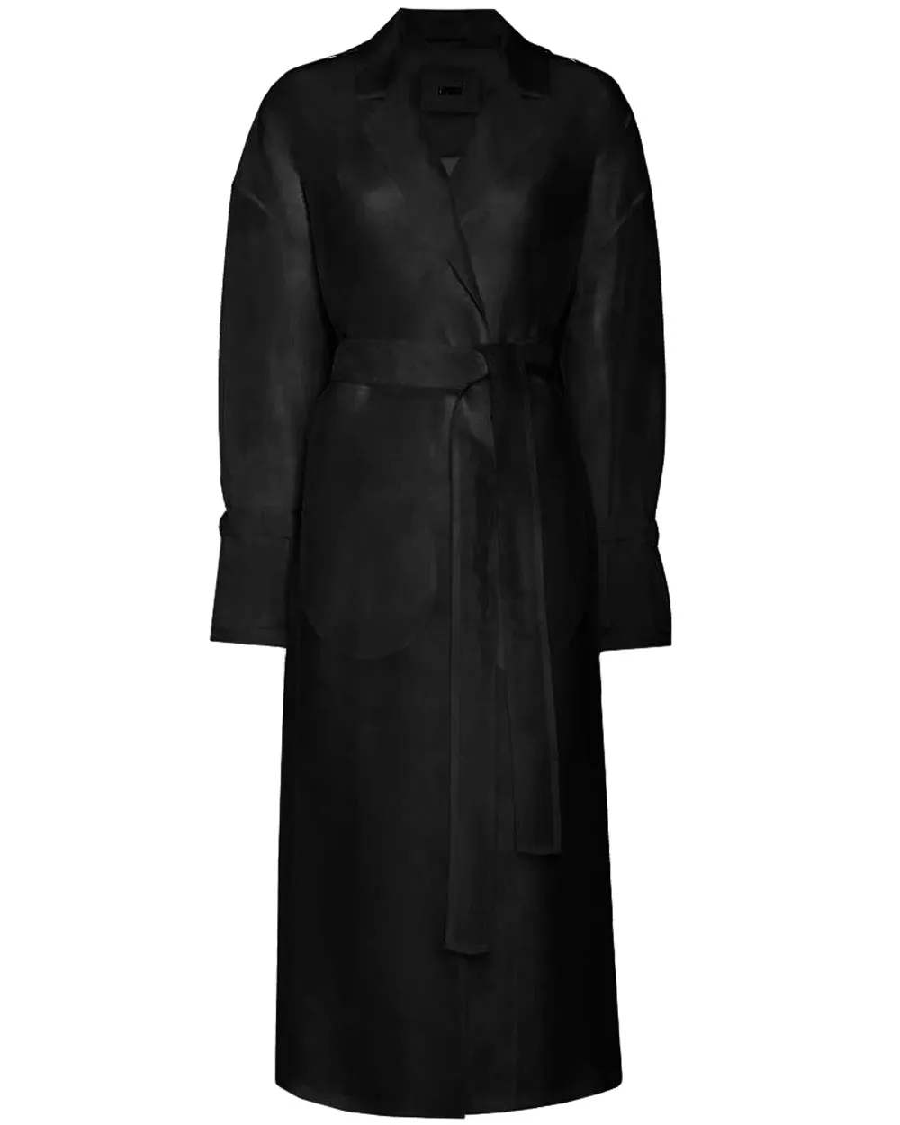 Black Organza Trench Coat