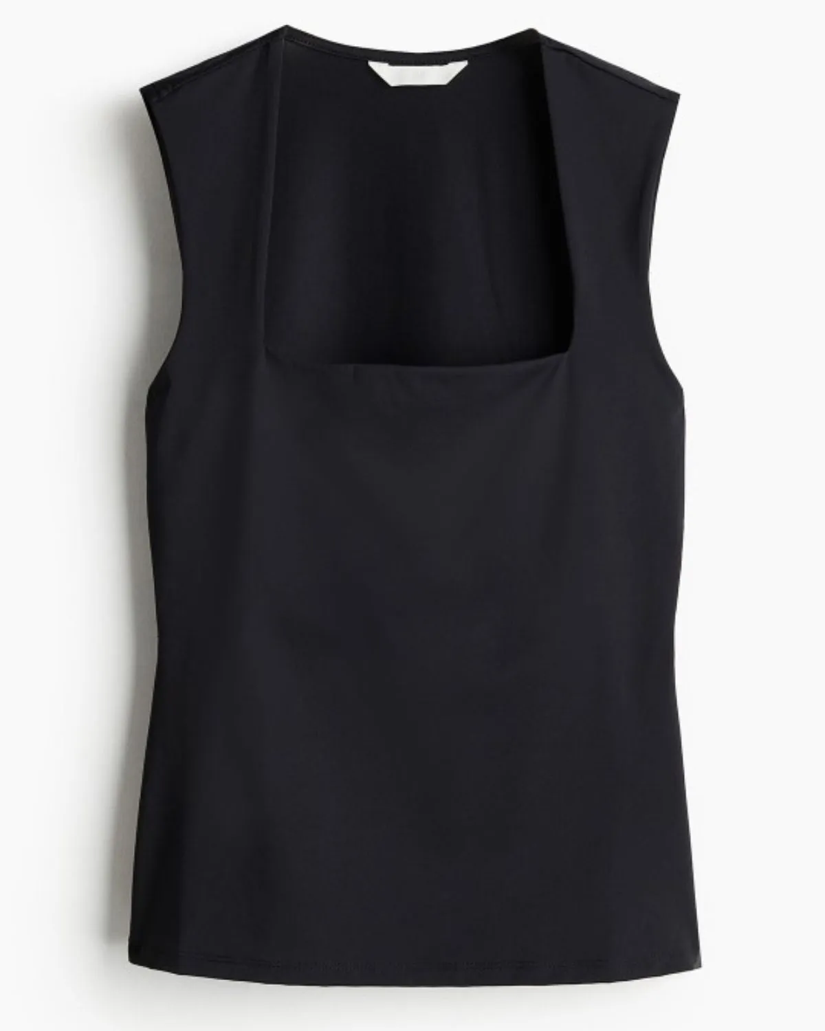 BLACK SQUARE NECK TOP