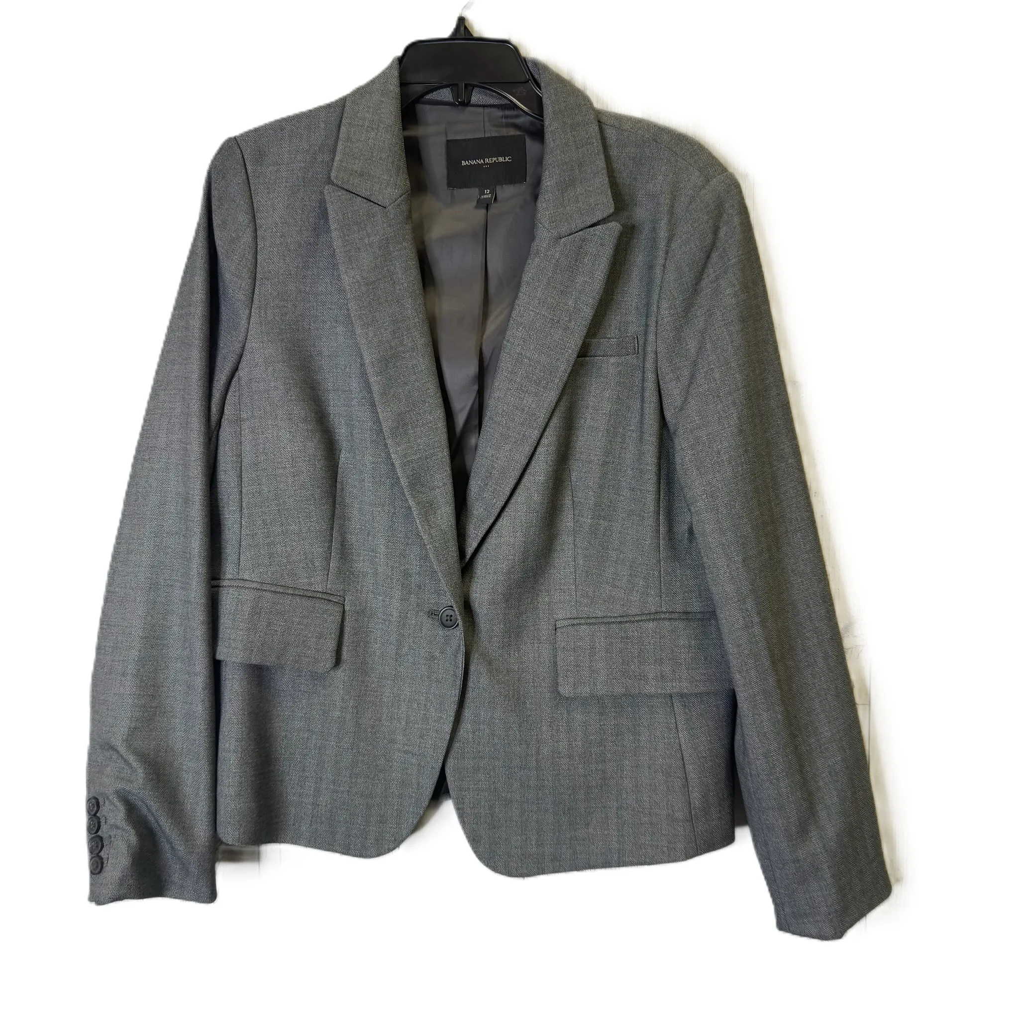 Blazer By Banana Republic In Grey, Size: 12