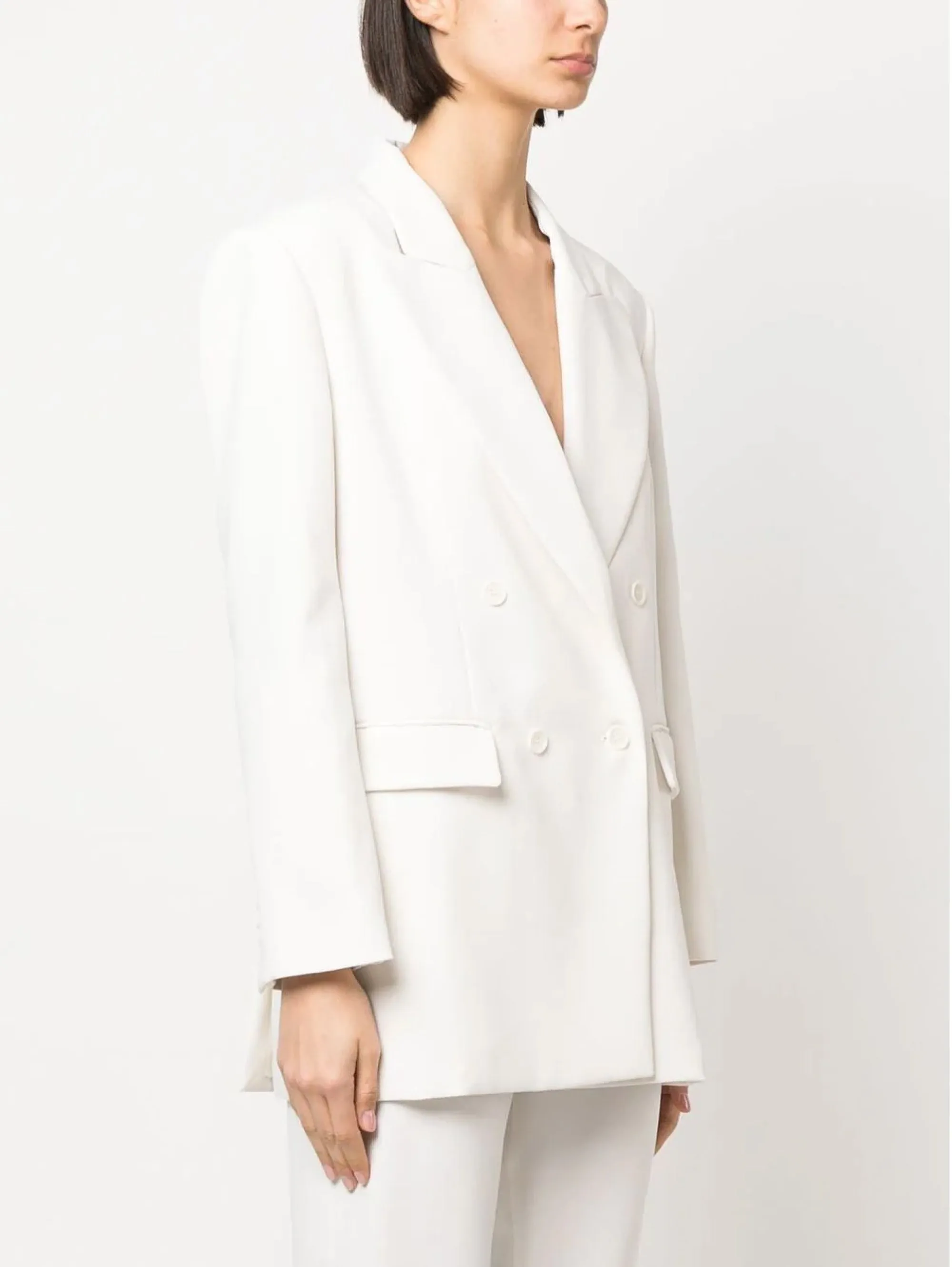 Blazer Doppio Petto in Cady Panna