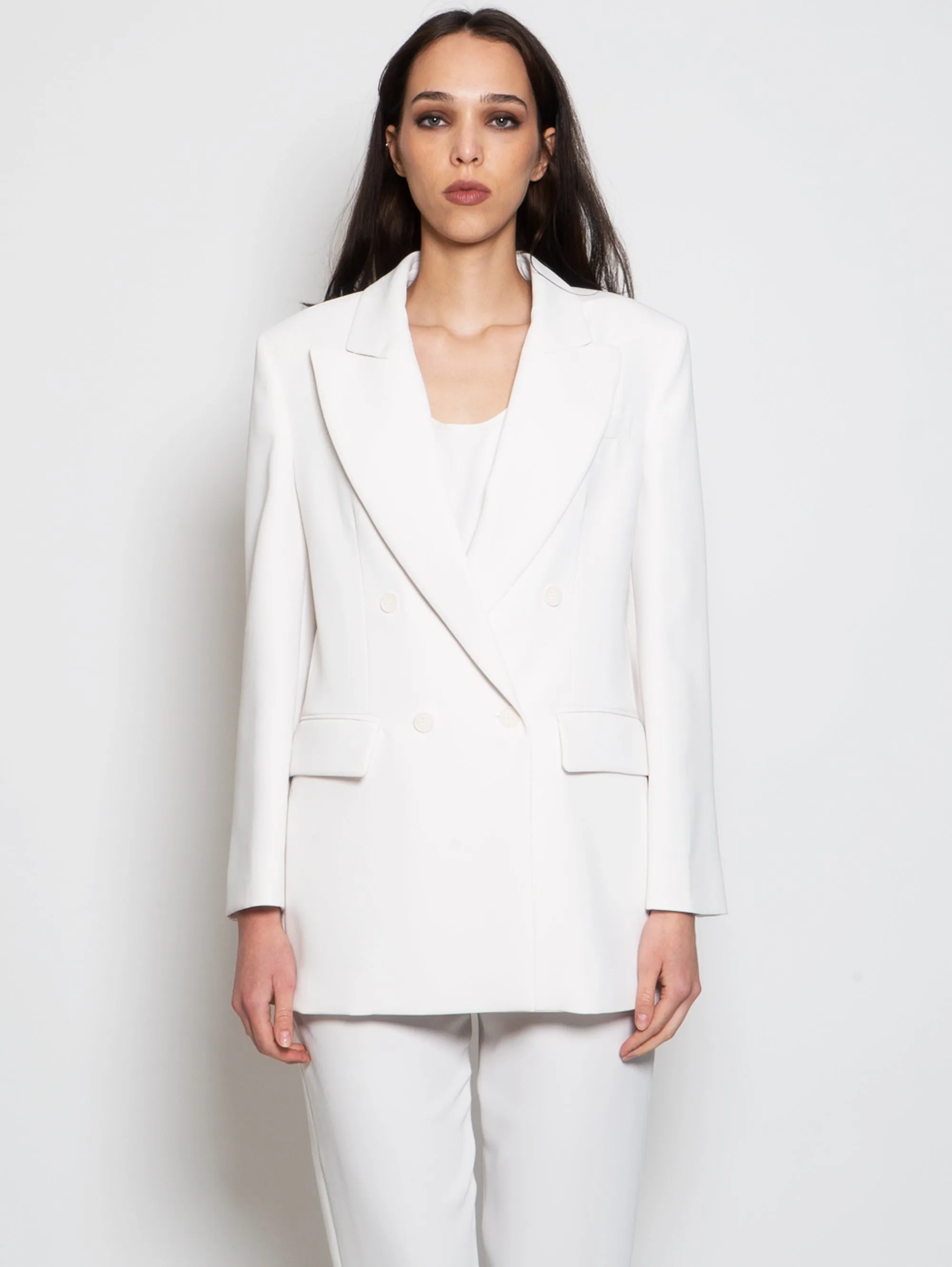 Blazer Doppio Petto in Cady Panna