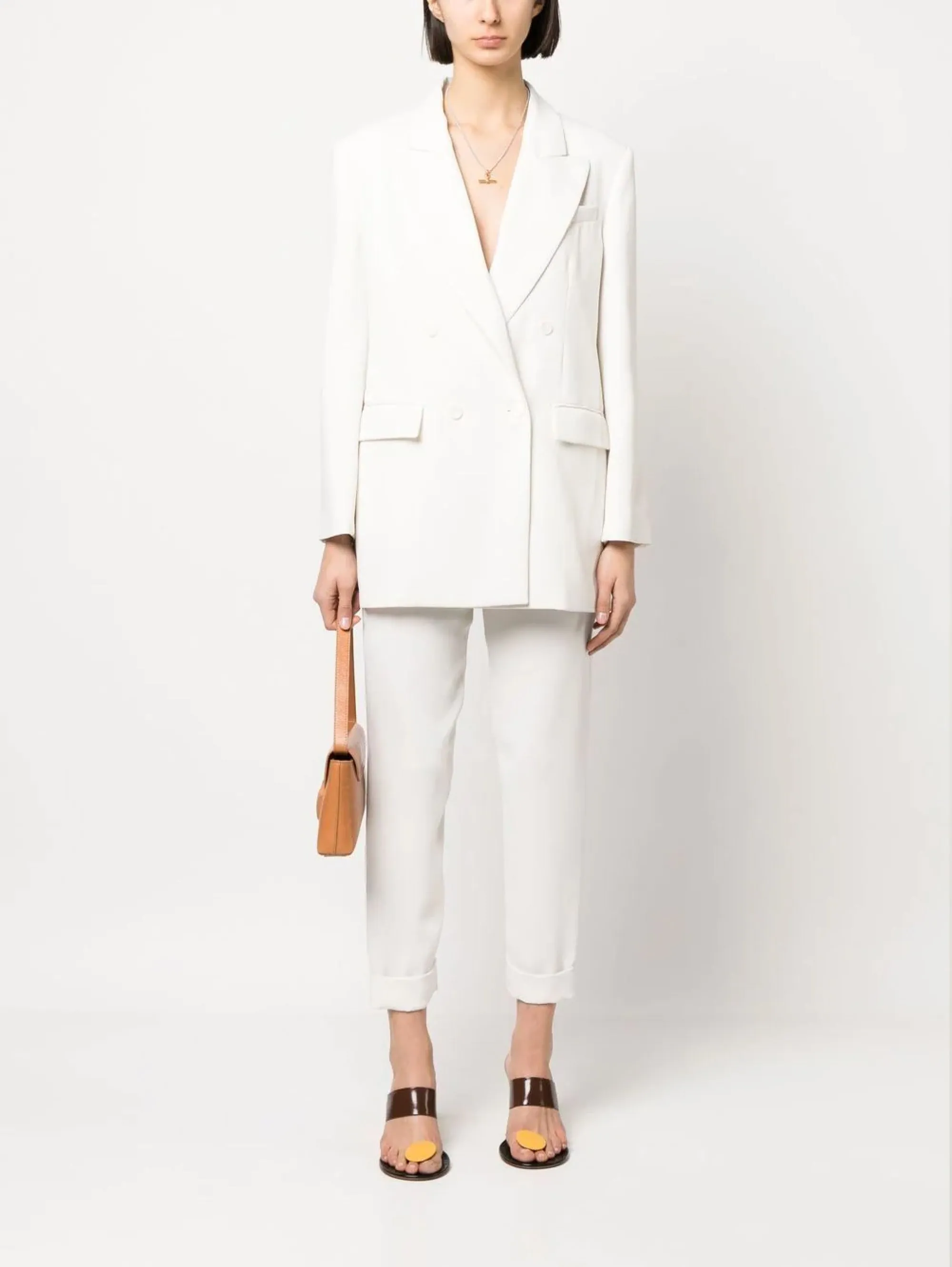 Blazer Doppio Petto in Cady Panna