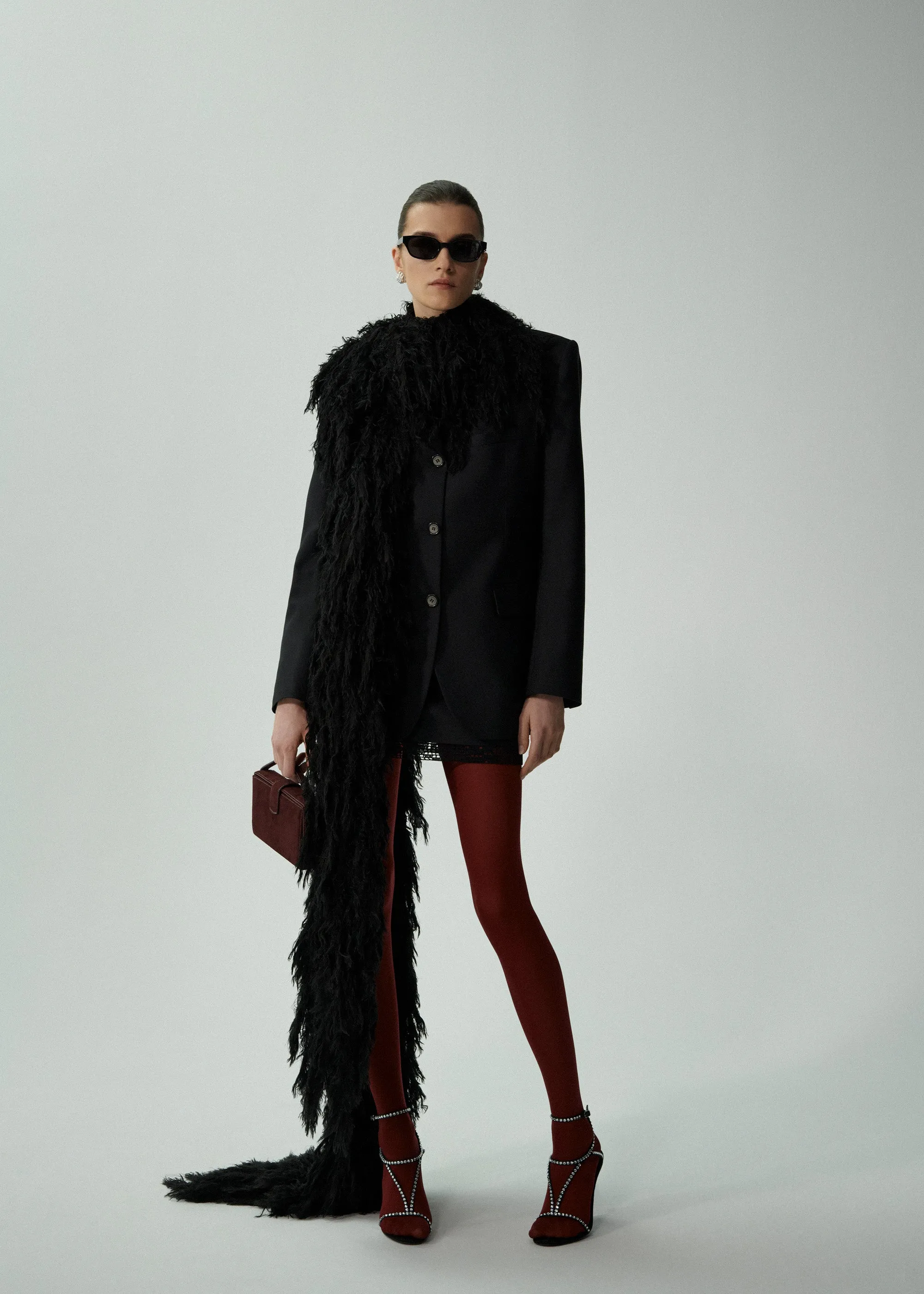 Boxy oversized blazer in black