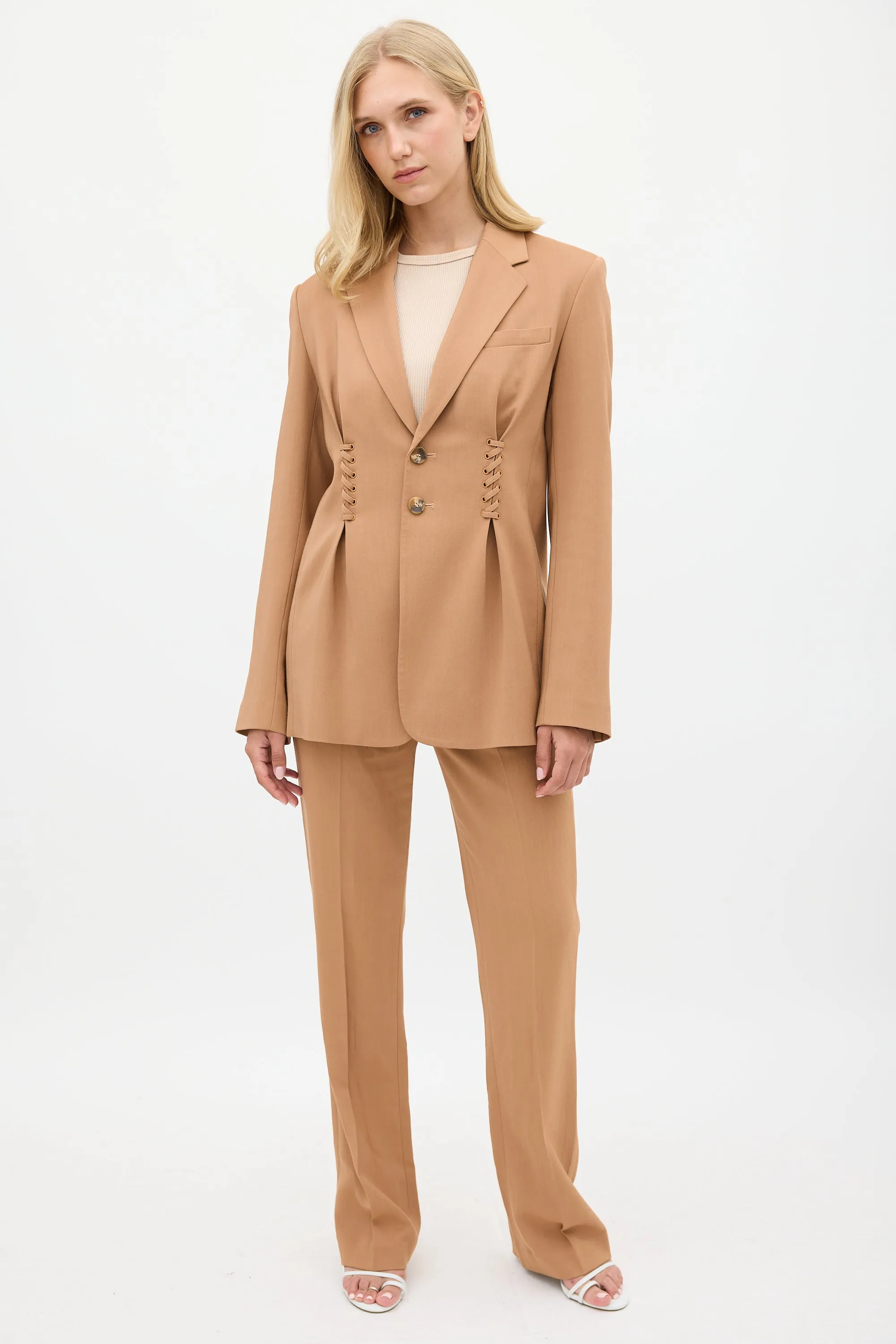 Brown Lace Up Suit