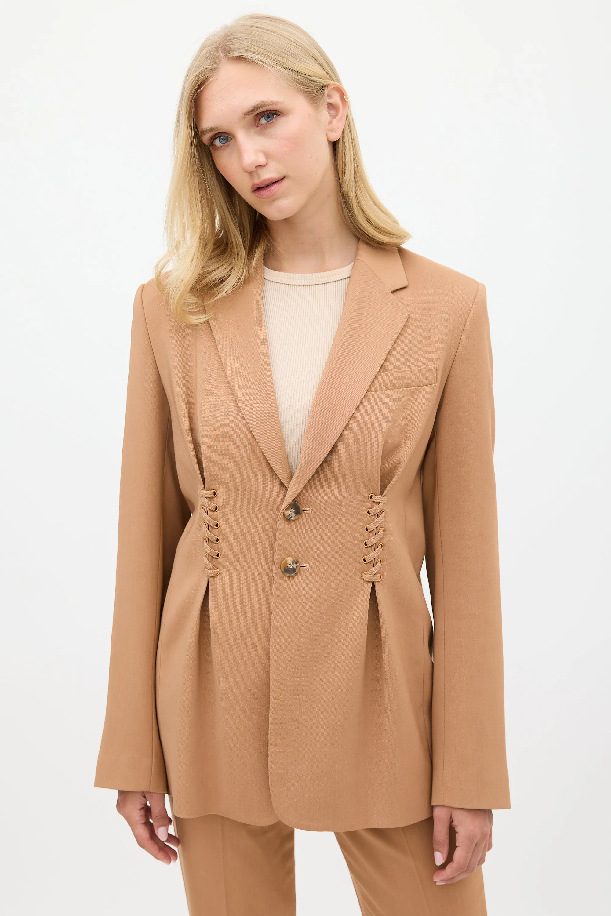 Brown Lace Up Suit