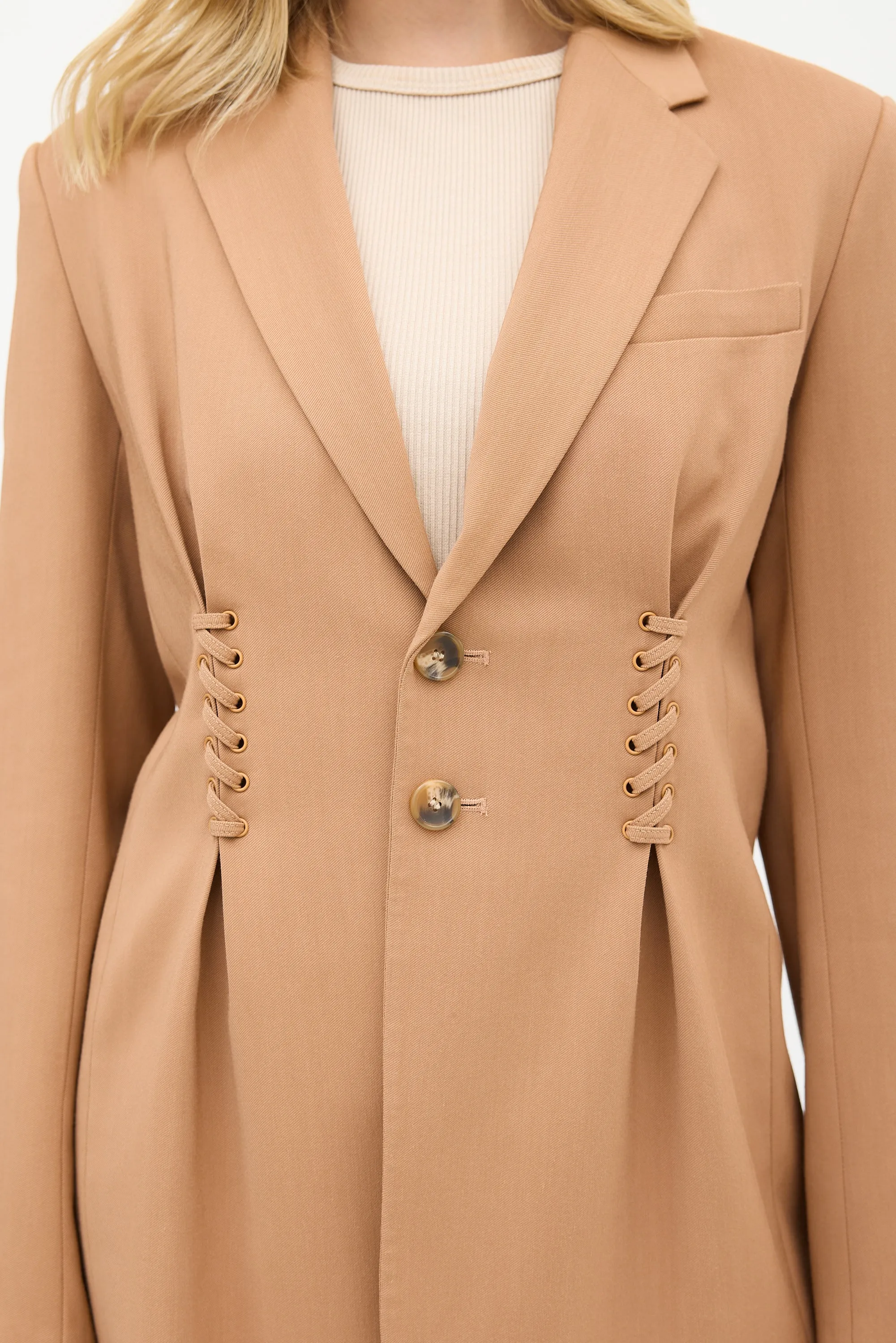 Brown Lace Up Suit
