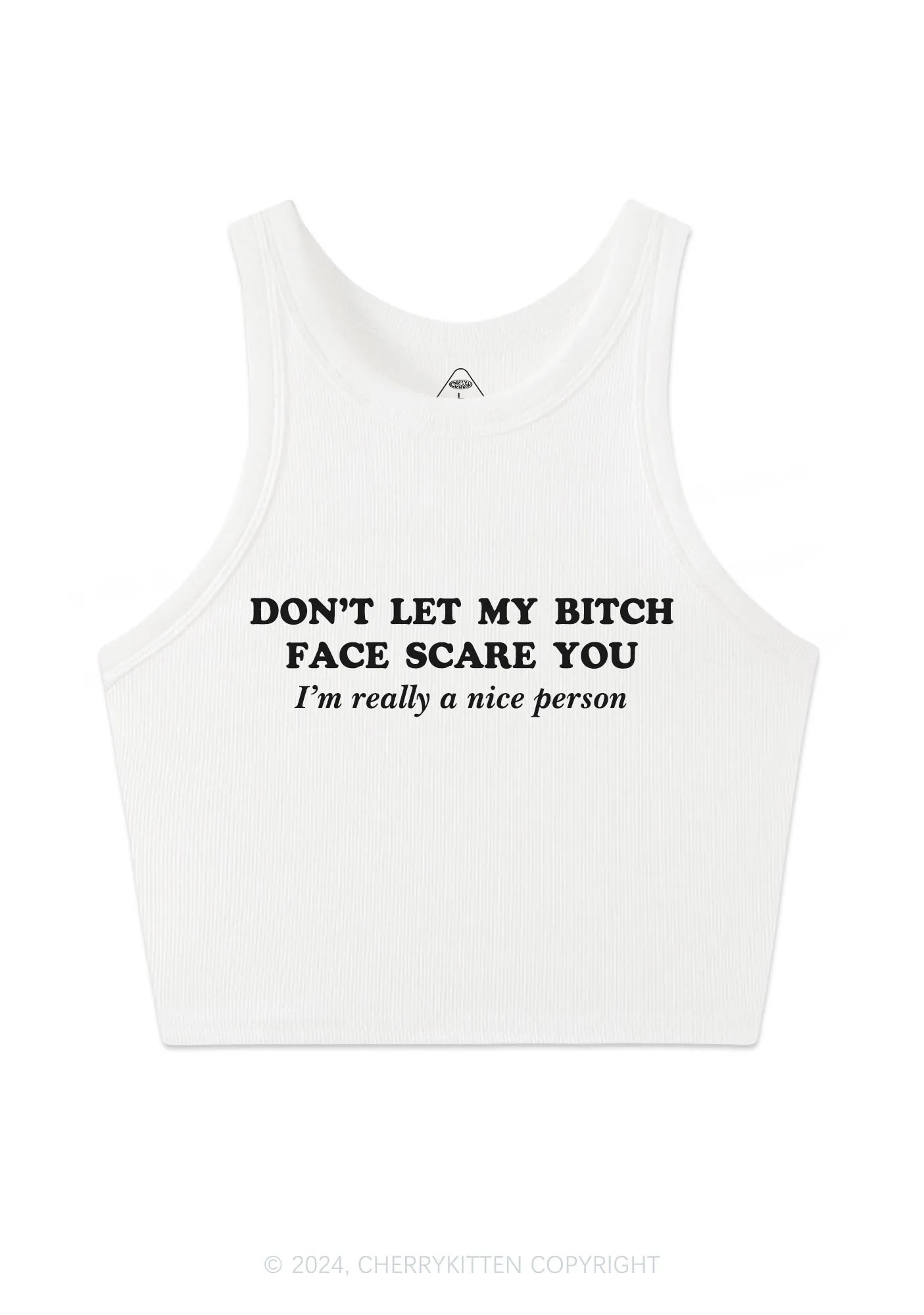 Bxxch Face Scare You Y2K Crop Tank Top Cherrykitten