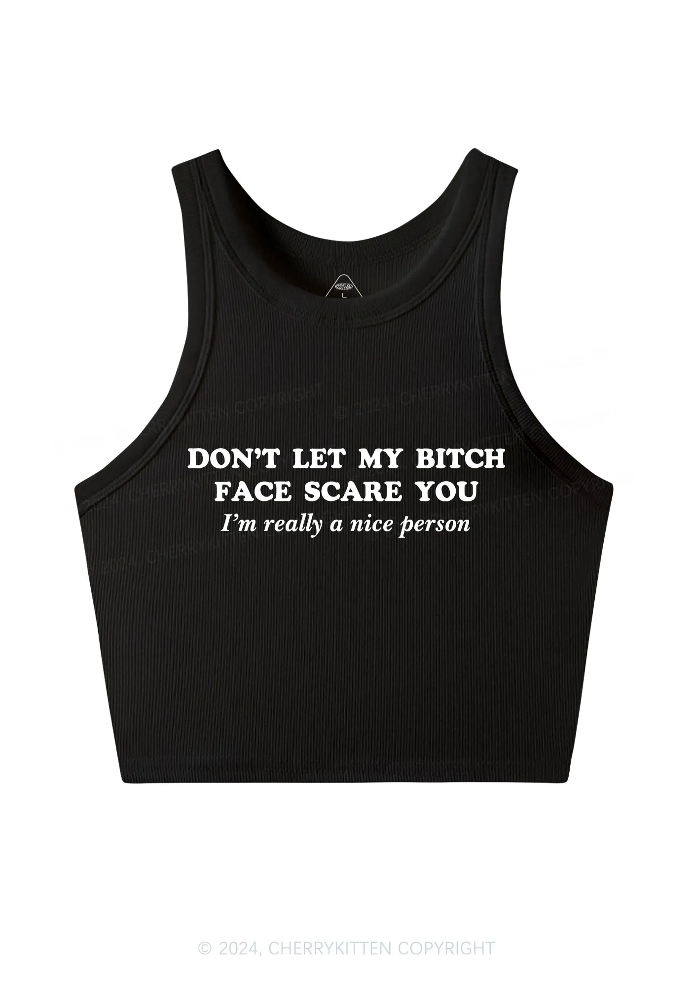 Bxxch Face Scare You Y2K Crop Tank Top Cherrykitten
