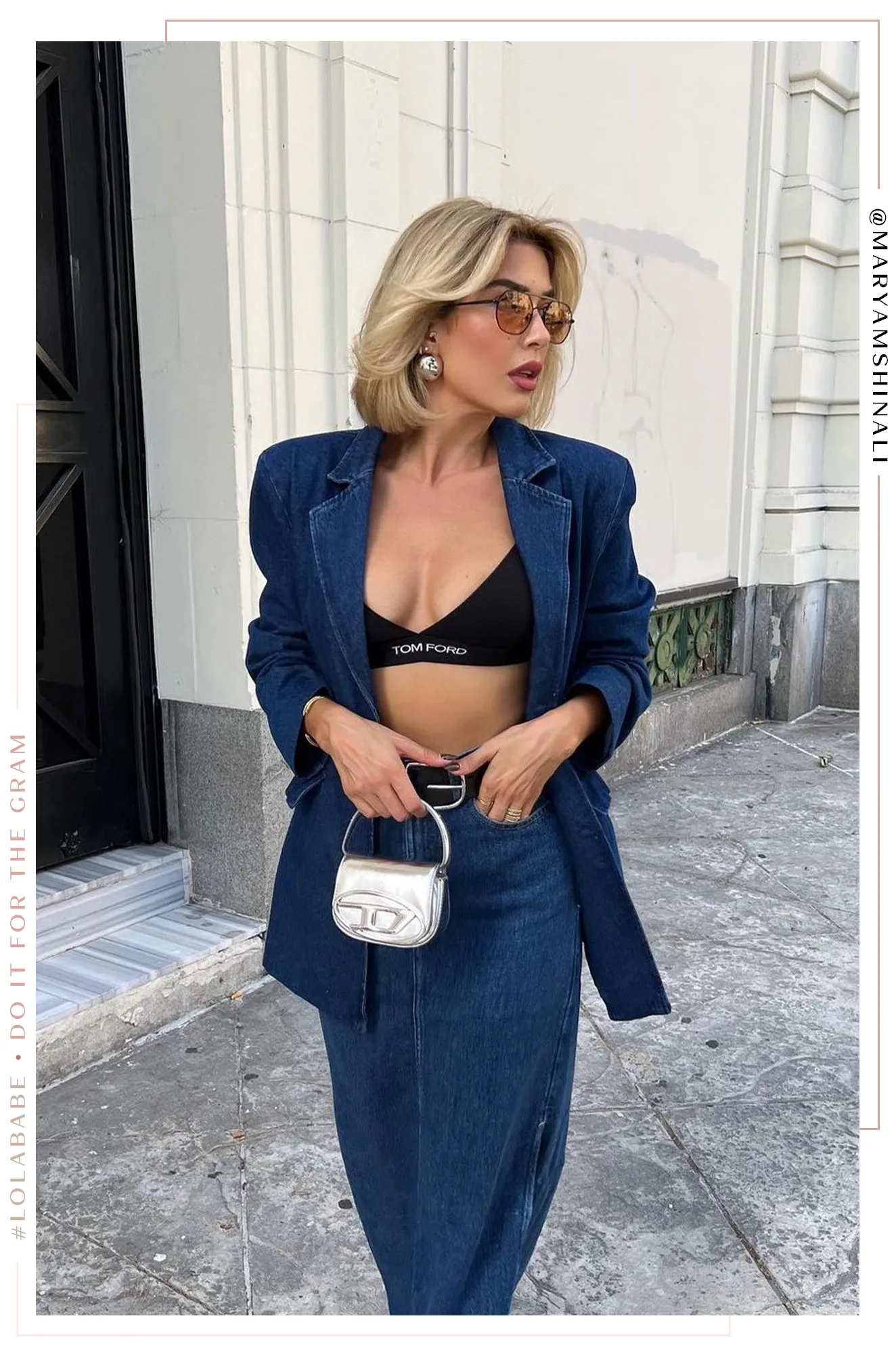 Cayra Denim Oversized Blazer - Denim