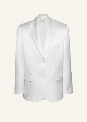 Classic oversized satin blazer in cream