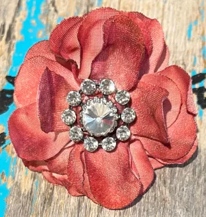 Crimson Flower Scarf Slide